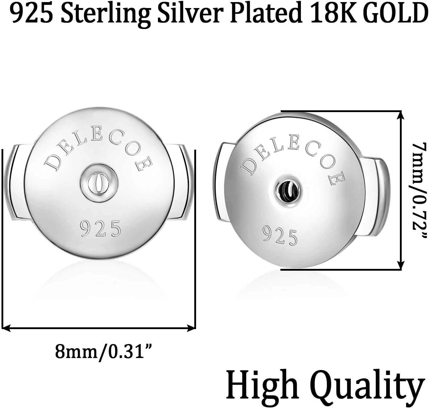 DELECOE 2 Pairs 925 Sterling Silver Bullet Locking Turkey
