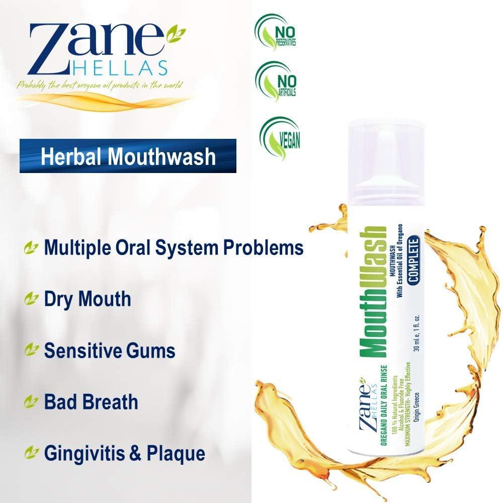 Zane Hellas MouthWash. Oral Rinse with Oregano Oil Power. Ideal for