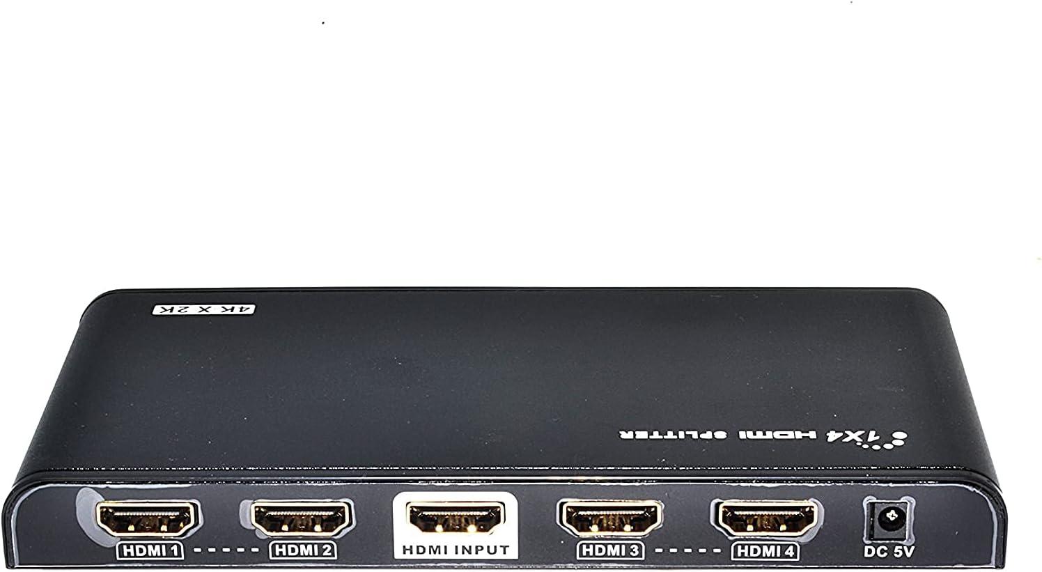 4 Port HDMI Splitter 1X4 with Power Adapter Support 3D 4K*2K, Full