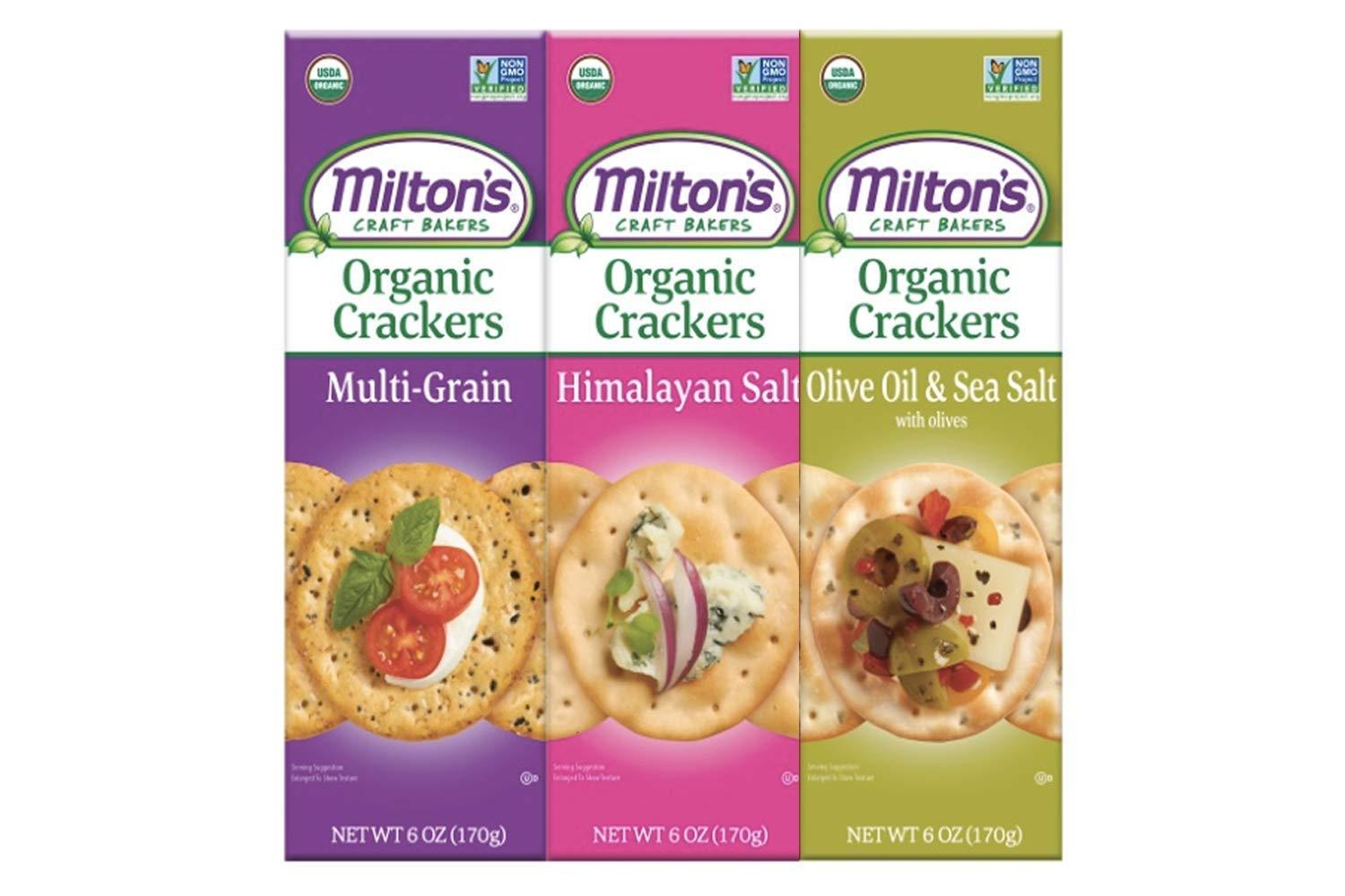 Miltons Organic Crackers Three Flavor Variety Bundle Original Multi