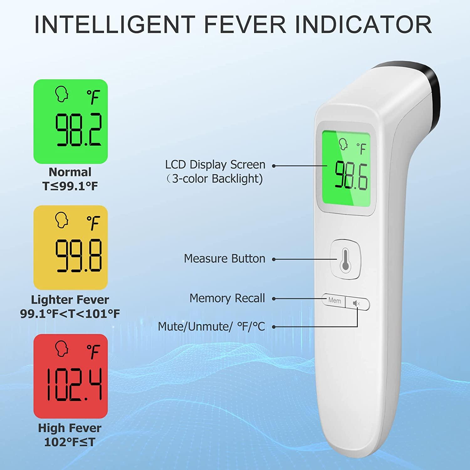Forehead fever thermometer deals reading