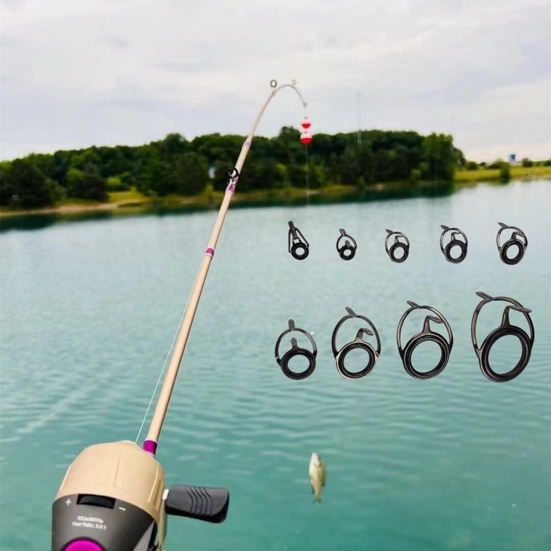 Fishing Rod Repair Kit, Fishing Rod Tips and Guides Replacement Kit, Ceramic  Guide Ring Fishing Pole Tip Repair Kit Fishing Rod Eyes Repair Guides rod  guides and tips_45pcs