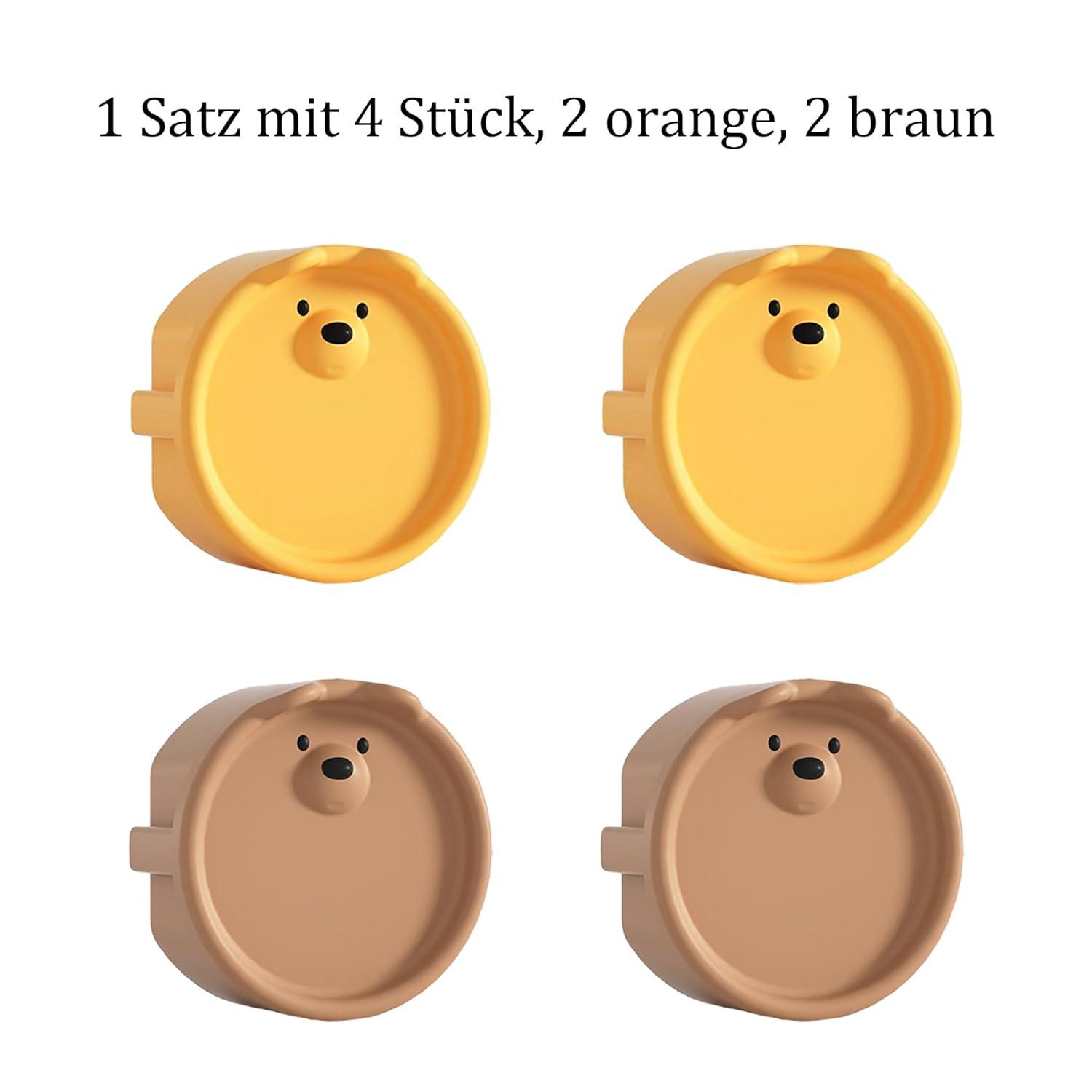 Copripresa Decorativi In Silicone - Set Da 4, Colori Arancione E Marrone