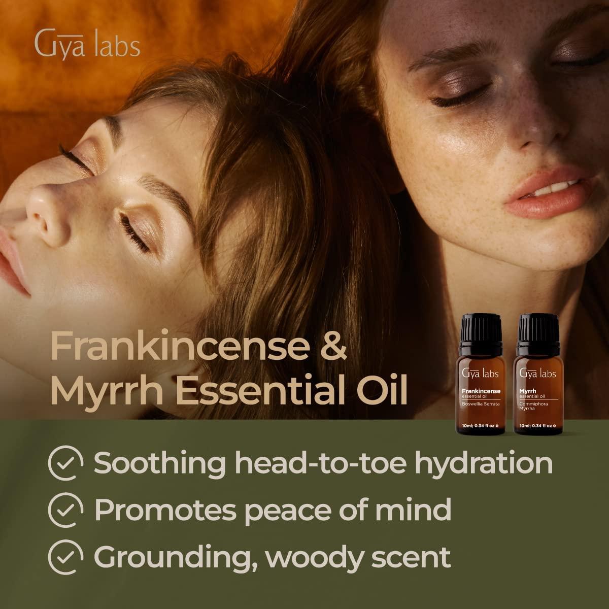 Gya Labs Frankincense & Myrrh Essential Oil (10ml x 2) 100 Pure