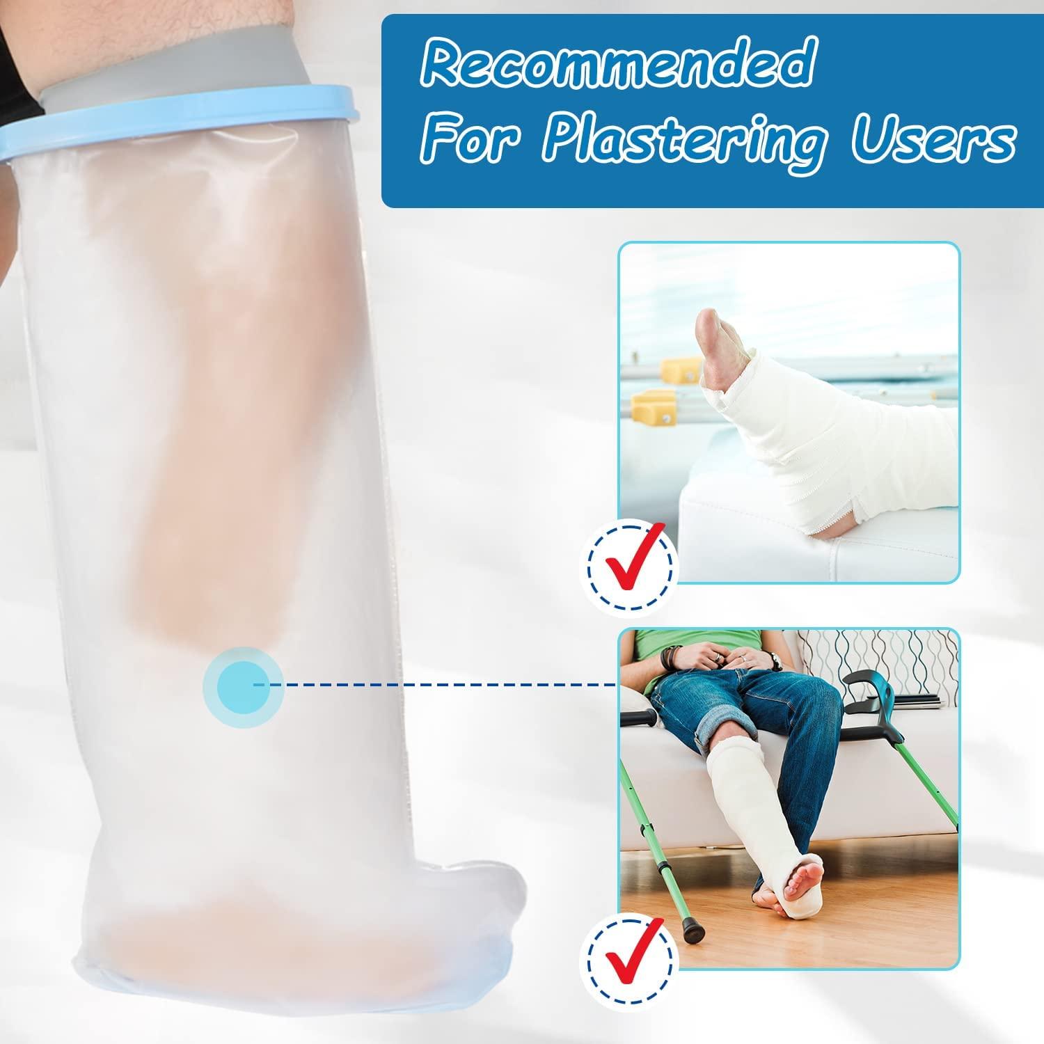 Sumifun Extra Large Shower Foot Protector Waterproof Adult Leg Cast