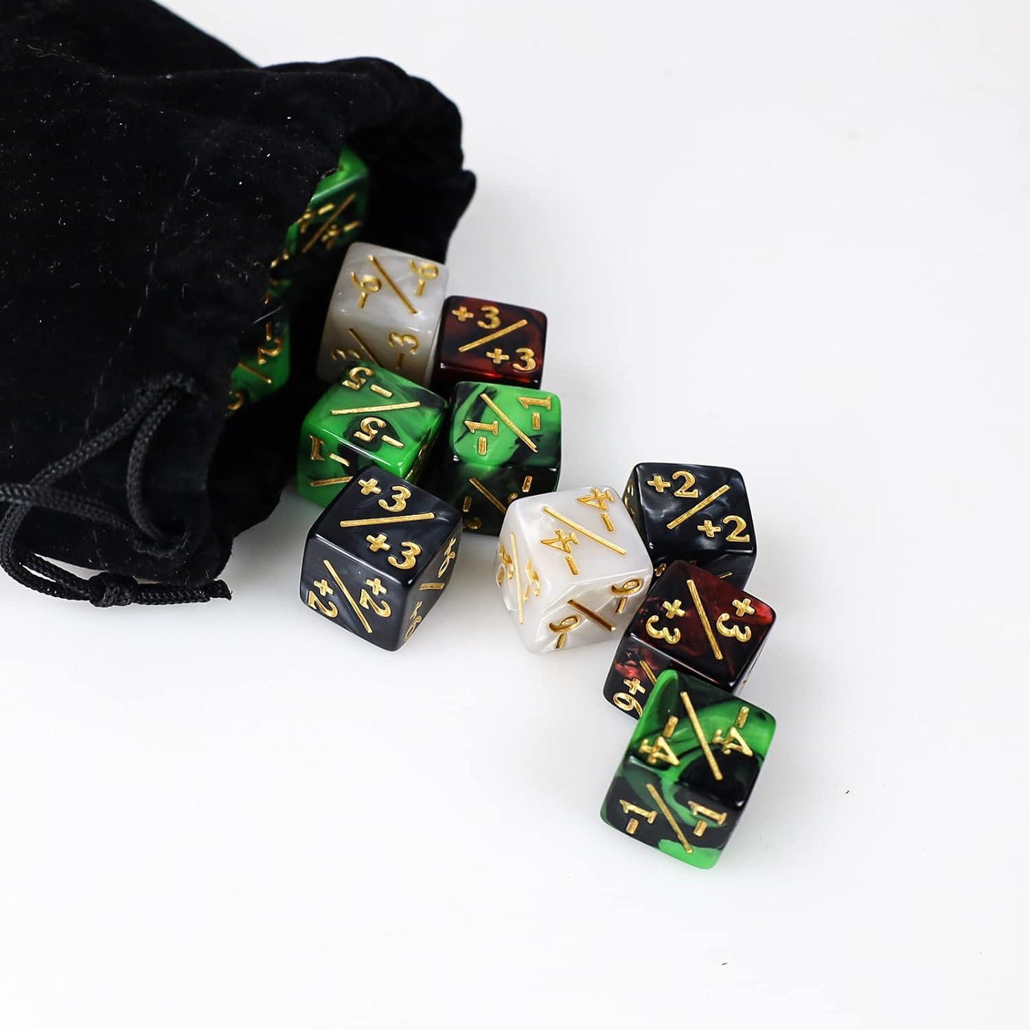 Dncvb Token D6 dobbelstenen, 24 stuks, set Magic The Gathering, compatibel met MTG, CCG, accessoires voor kaartspellen