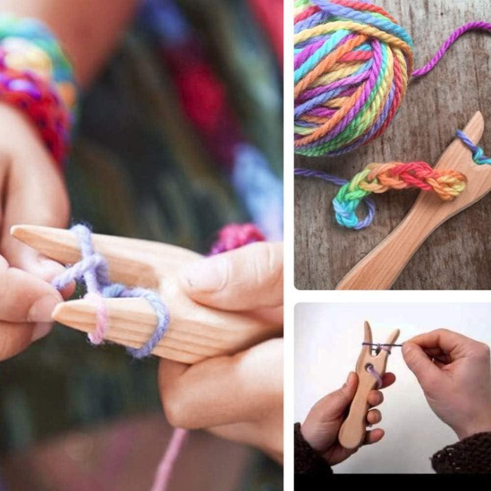 Strumento Lucet - A Maglia In Legno | Dispositivo A Maglia Manuale, Gancio Del Filo In Legno, Forchetta Per Maglieria Portatile Con Ago Per Occhi Grandi, Di E Kit All'uncinetto