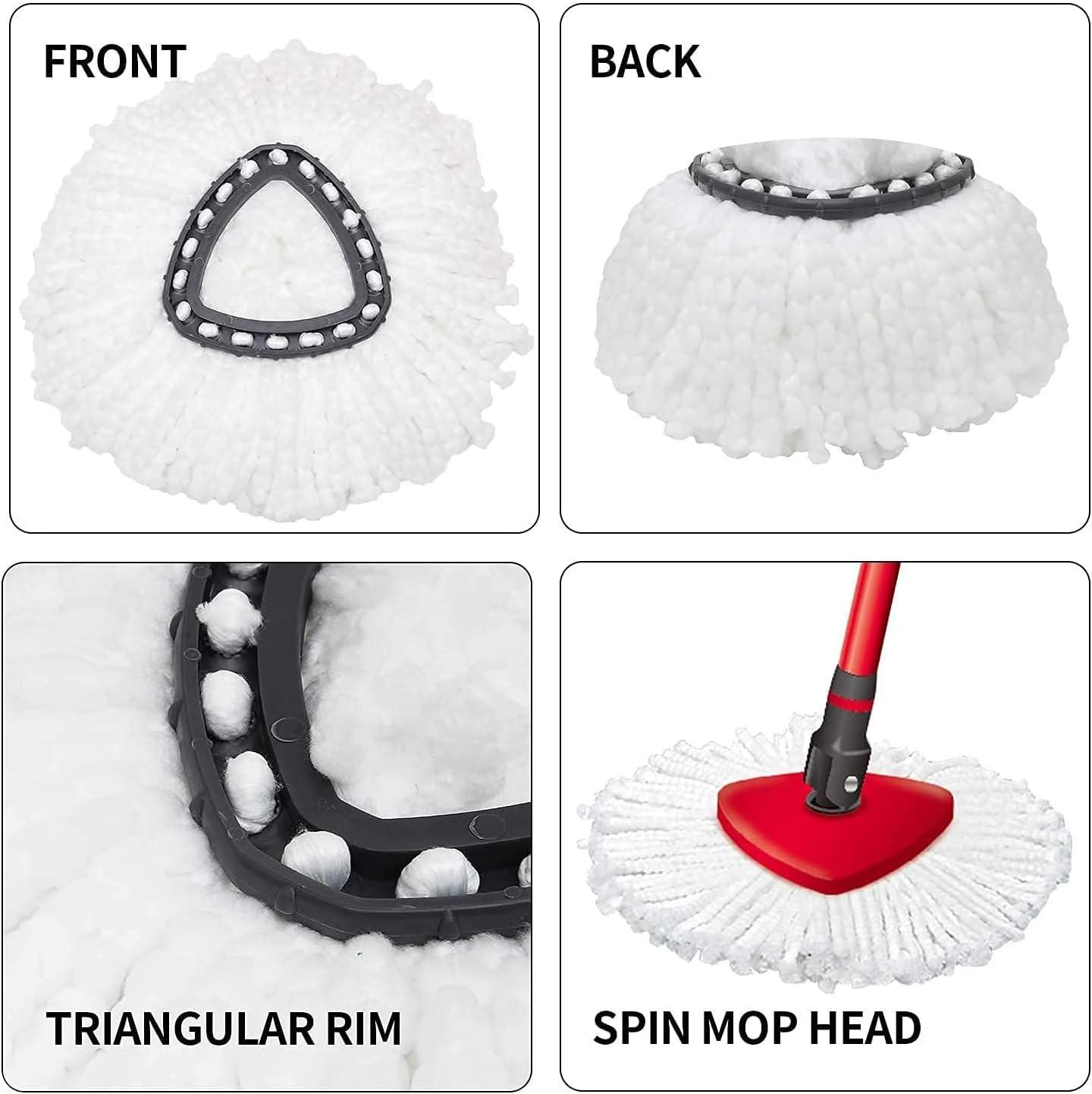 4Pack Spin Mop Heads Replacements for O Cedar Spin Mop, Easy Cleaning