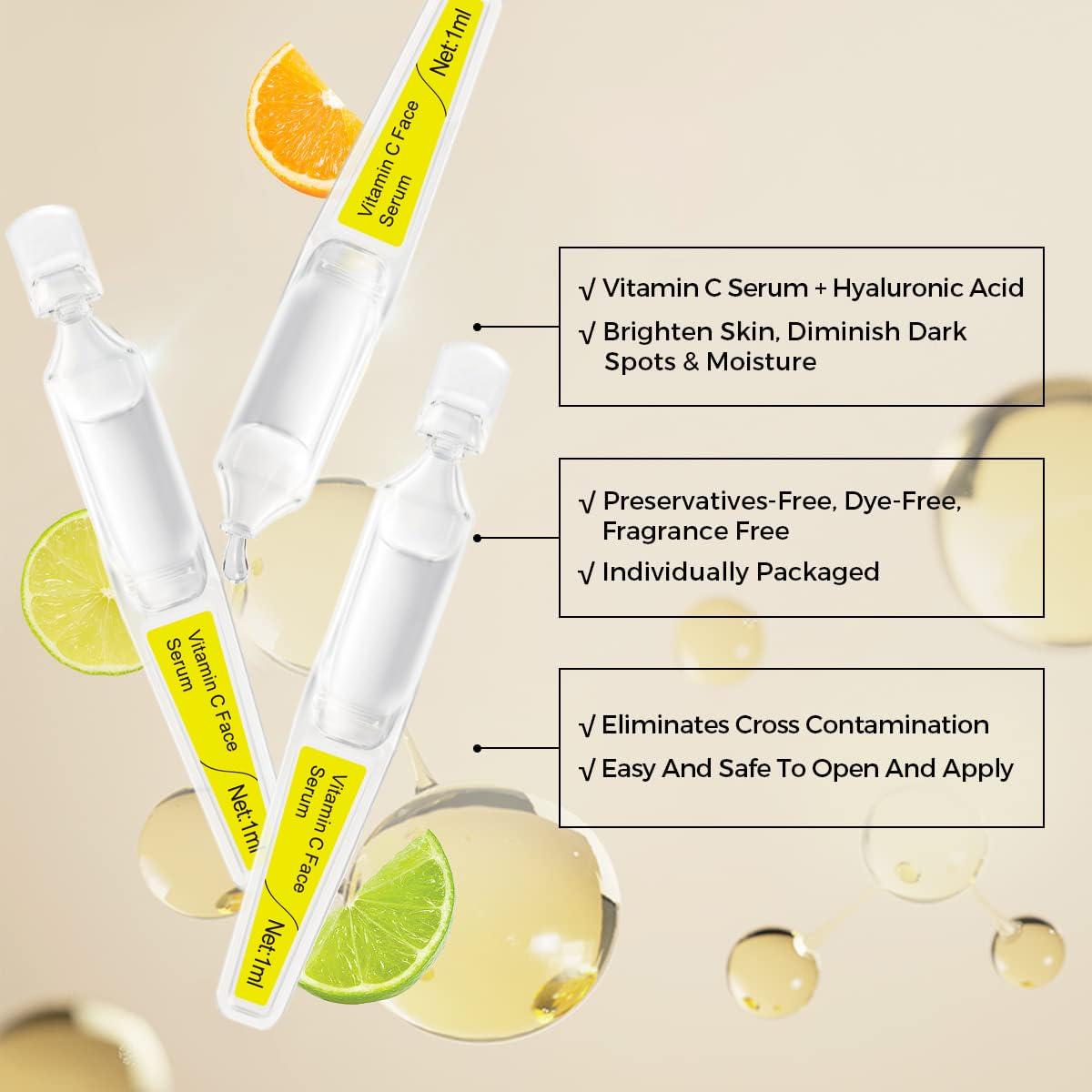 Vitamin C Serum for Face - 15 Pcs/Box | Brightening & Hydrating with  Hyaluronic Acid & Aloe Vera - Reduces Dull Skin & Fine Lines | Buy Now with  Express International Delivery | GoSupps.com