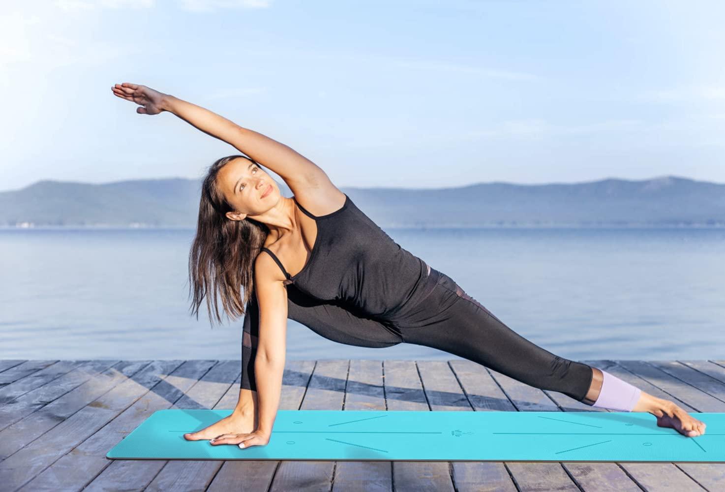 Buy Heathyoga Non Slip Yoga Mat with Alignment Marks, Yoga Mats