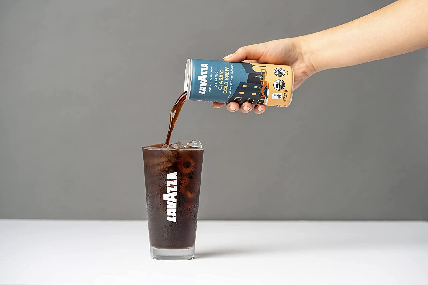 Lavazza Organic Classic Cold Brew Coffee, (Pack of 12 Cans / 8 Fluid