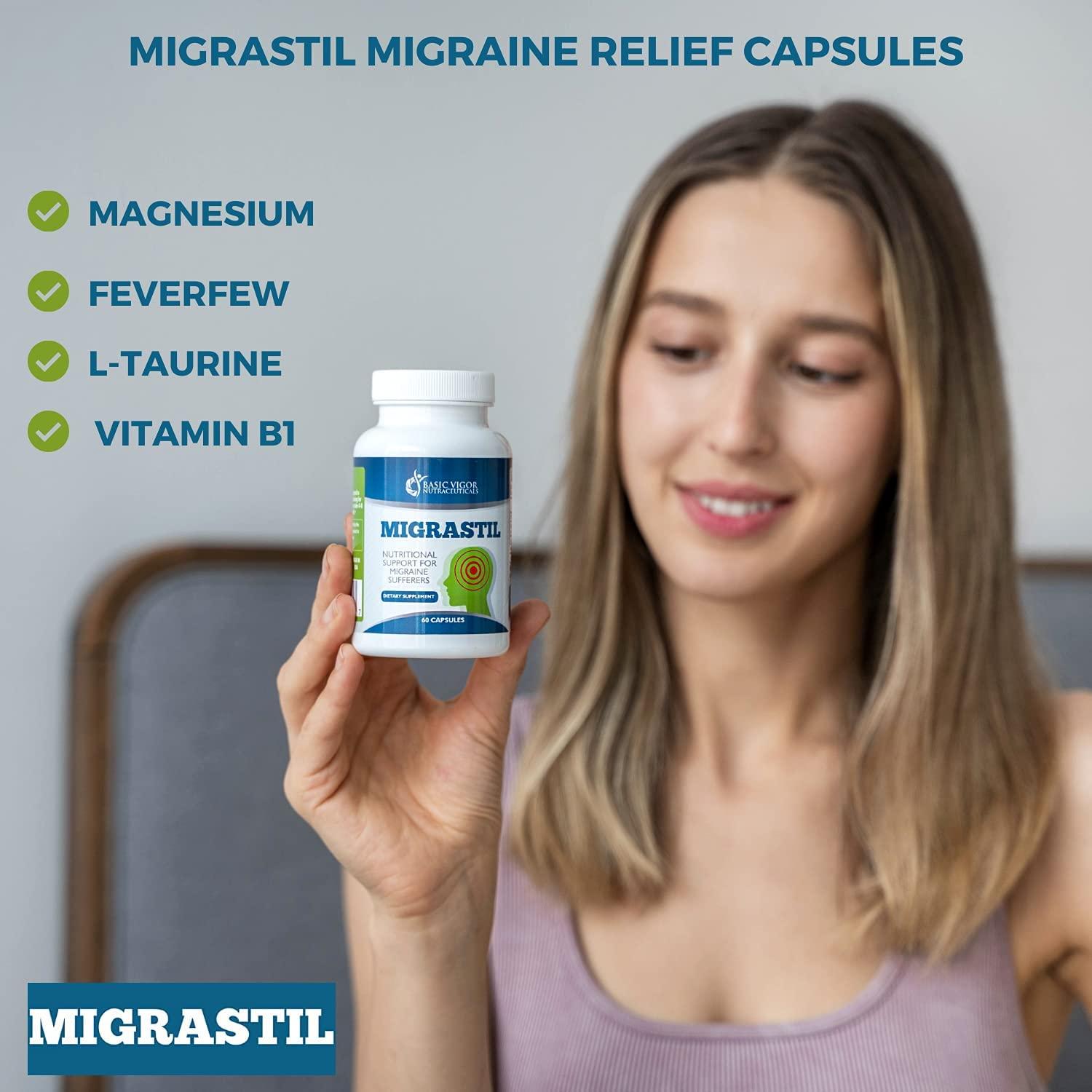 Migrastil Migraine Relief Capsules (60 ct) Natural Vegetarian