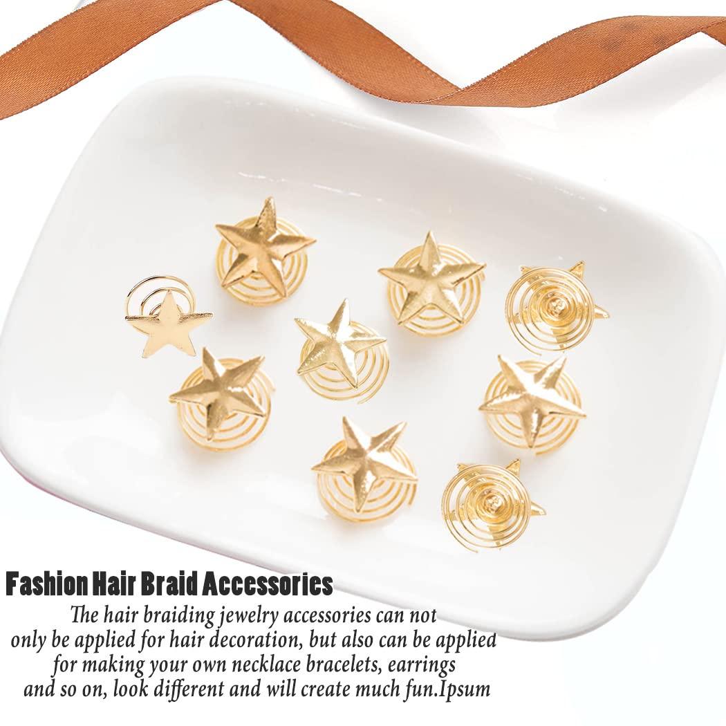 NAISKA 8PCS Gold Star Hair Accessories Spiral Hair Pins Wedding Stars