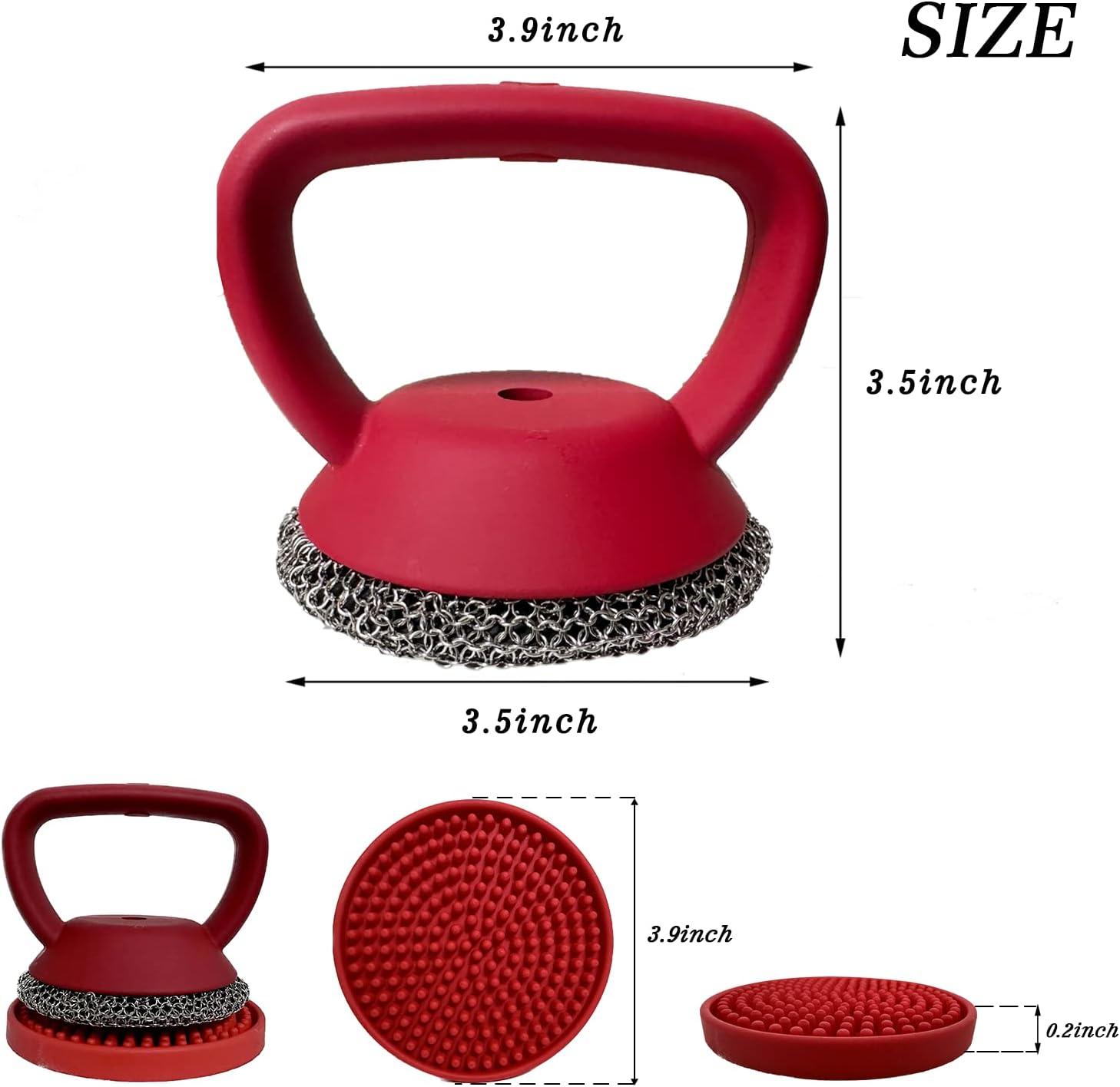 MEIXINZHI Cast Iron Scrubber, Cast Iron Skillet Cleaner+2 Pan Grill  Scrapers Chain Mail to Clean Cast Iron Chain Mail Scrubber Cast Iron  Chainmail