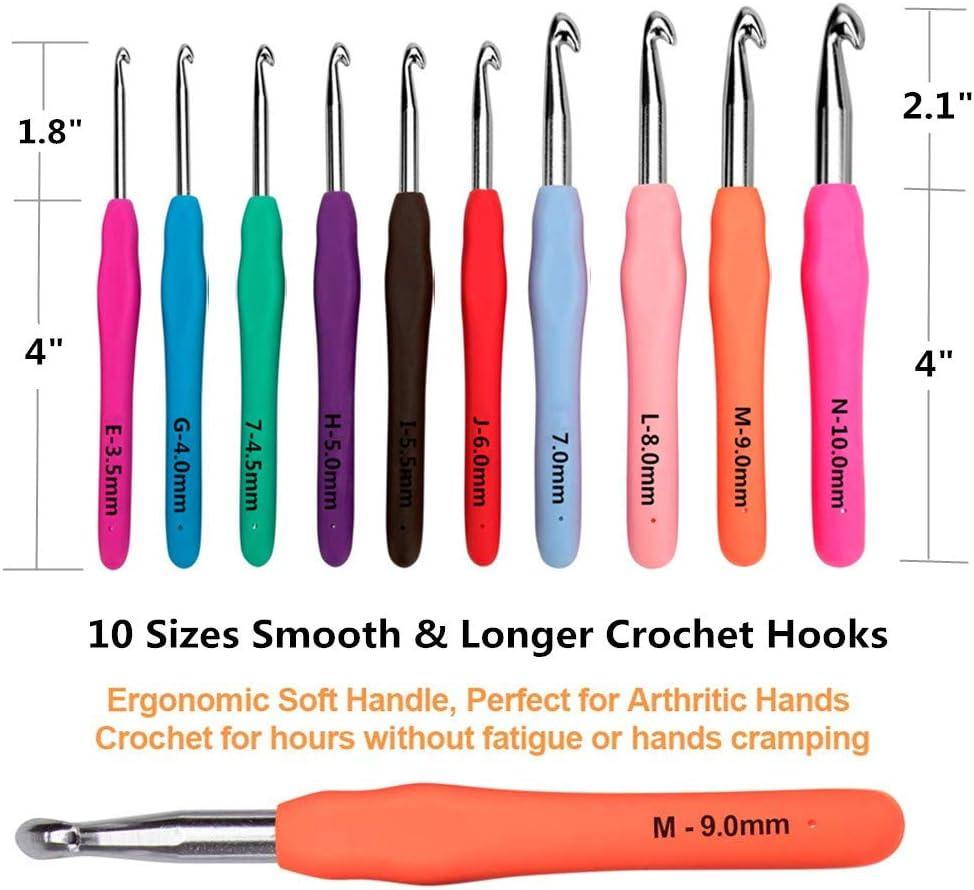 Yarniss 11 Sizes Lighted Crochet Hooks Set - Light Up Crochet Hooks with Case,Rechargeable Crochet Hook with Light,2.5mm to 8mm