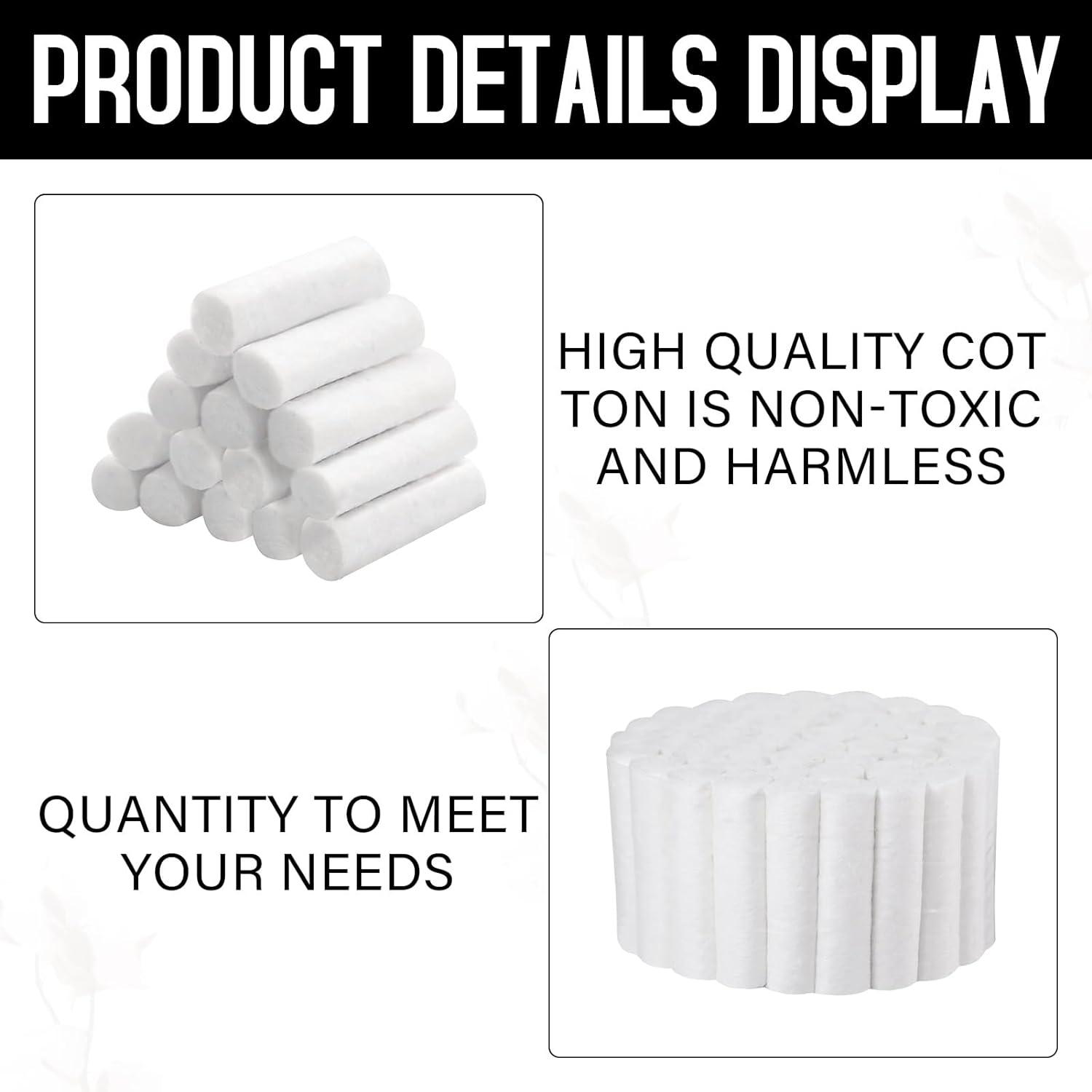 50PCS Dental Cotton Rolls for Teeth Natural Cotton Dental Pads