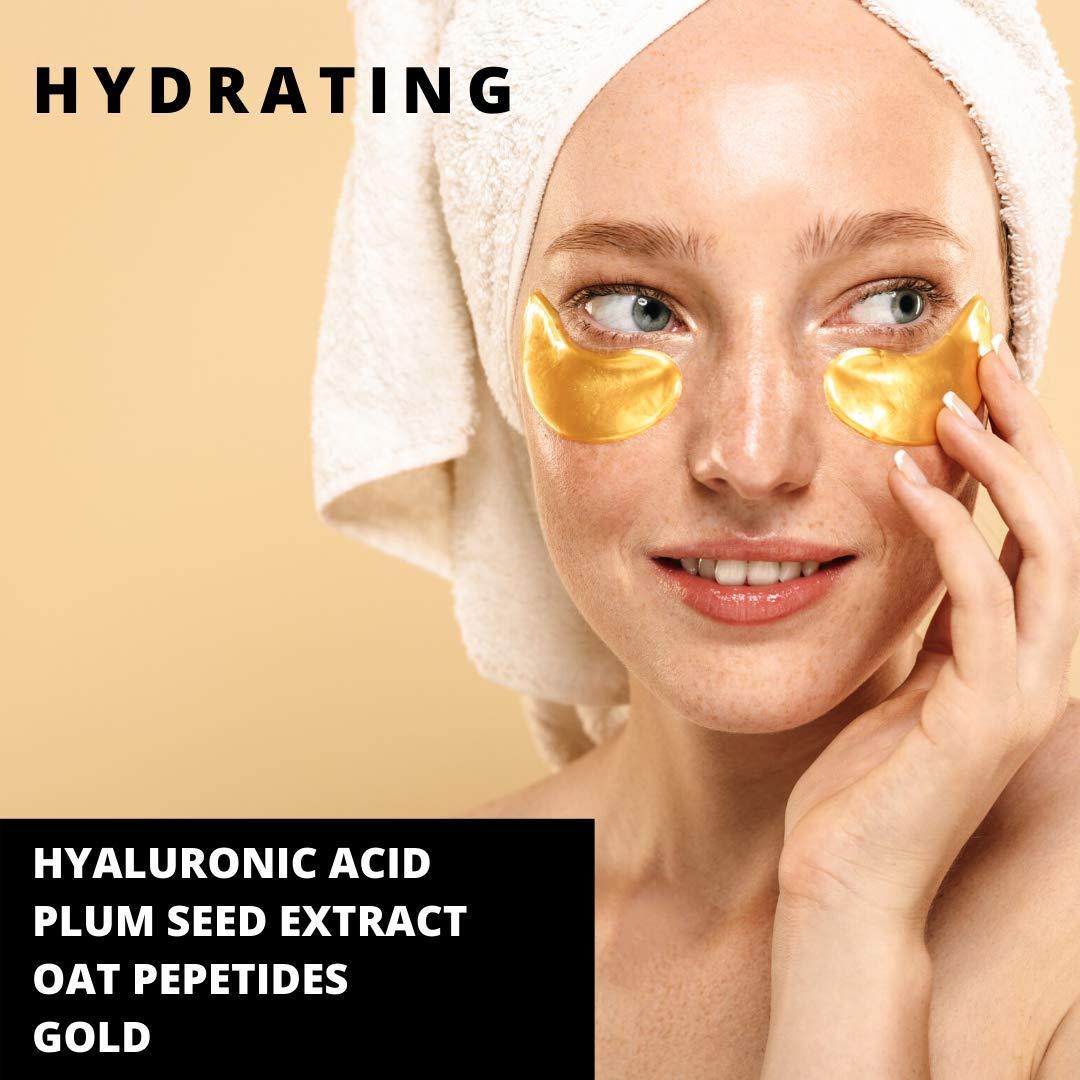PURE SOL. Hydrogel Gold Eye Mask Hyaluronic Acid, Retinol Anti