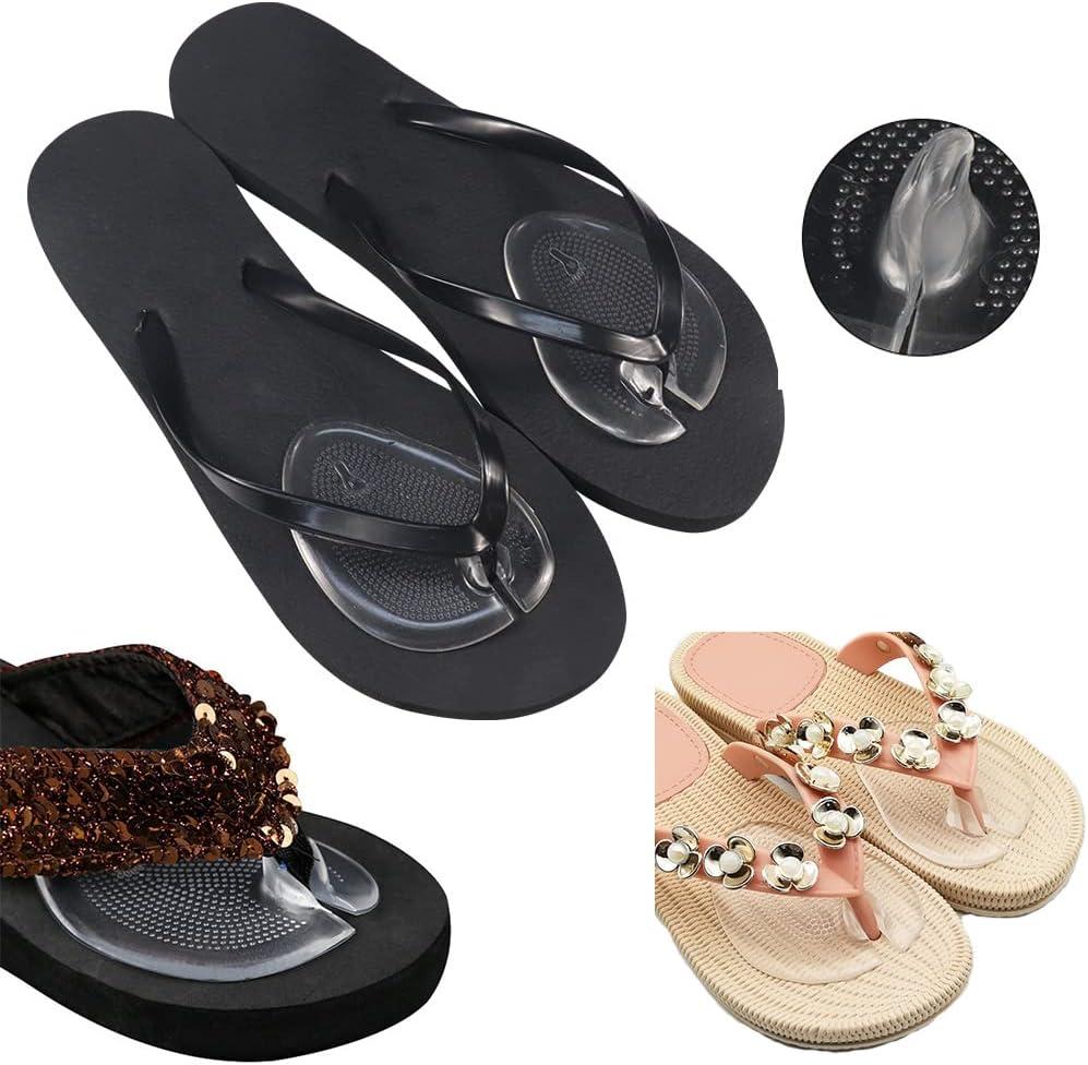 2 Pairs Silicone Gel Thong Sandal Cushions Pad Toe Protectors Anti Slip Flip Flop Gel Inserts