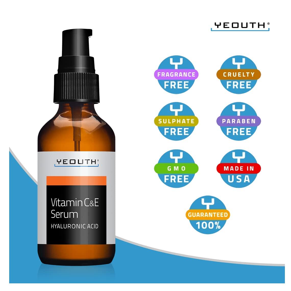 Yeouth Vitamin C & E Serum with Hyaluronic Acid 1 fl oz (30 ml)