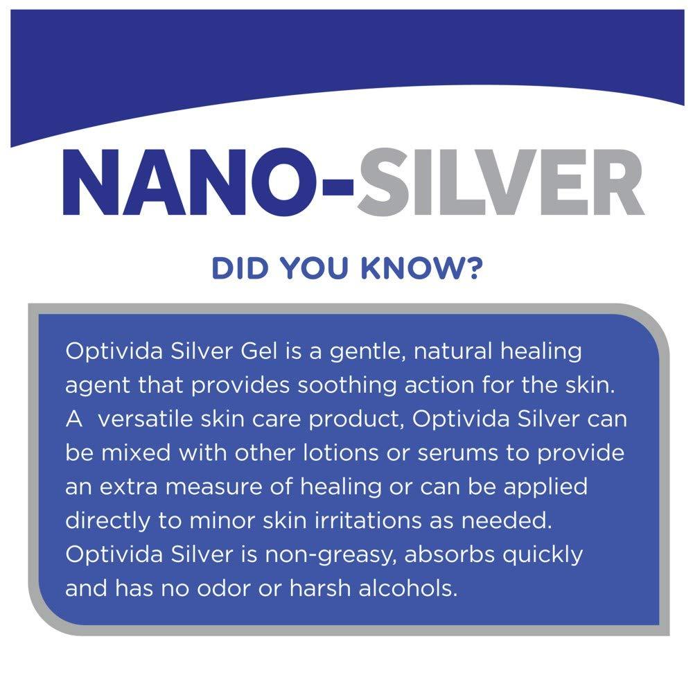 Optivida Colloidal Silver Gel Cream For Wound Care, Natural Topical