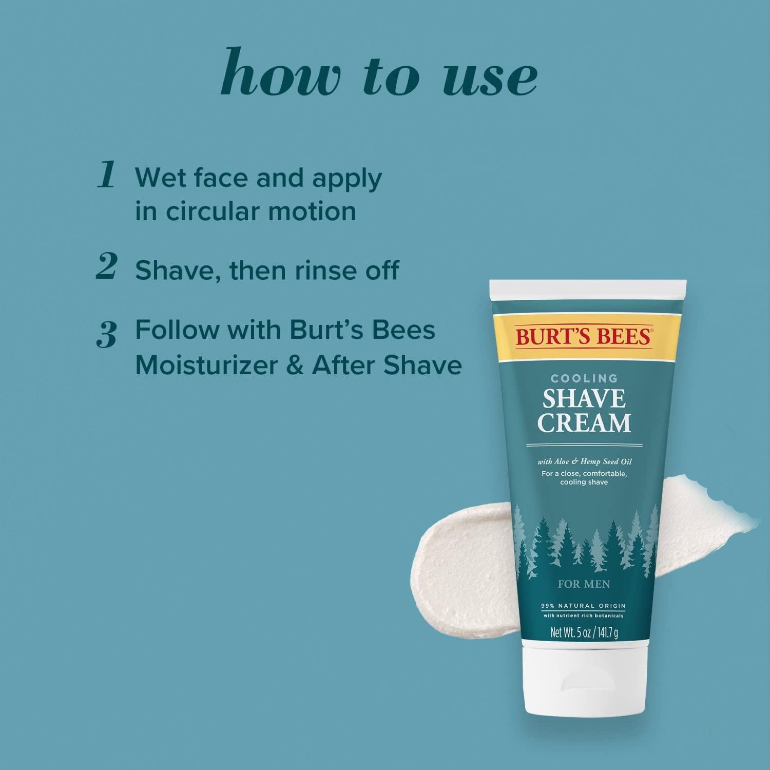 Burt s Bees Cooling Shave Cream with Aloe & Hemp For Men 5 Ounces (3