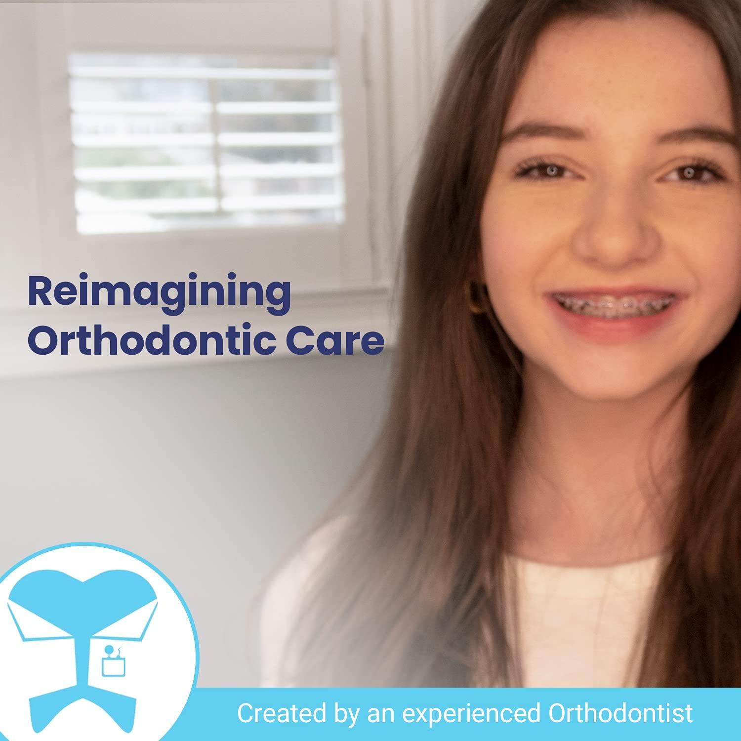 OrthoBuddy Orthodontic Toothbrush for Braces, Nylon Bristle Toothbrush for Teens & Adults with