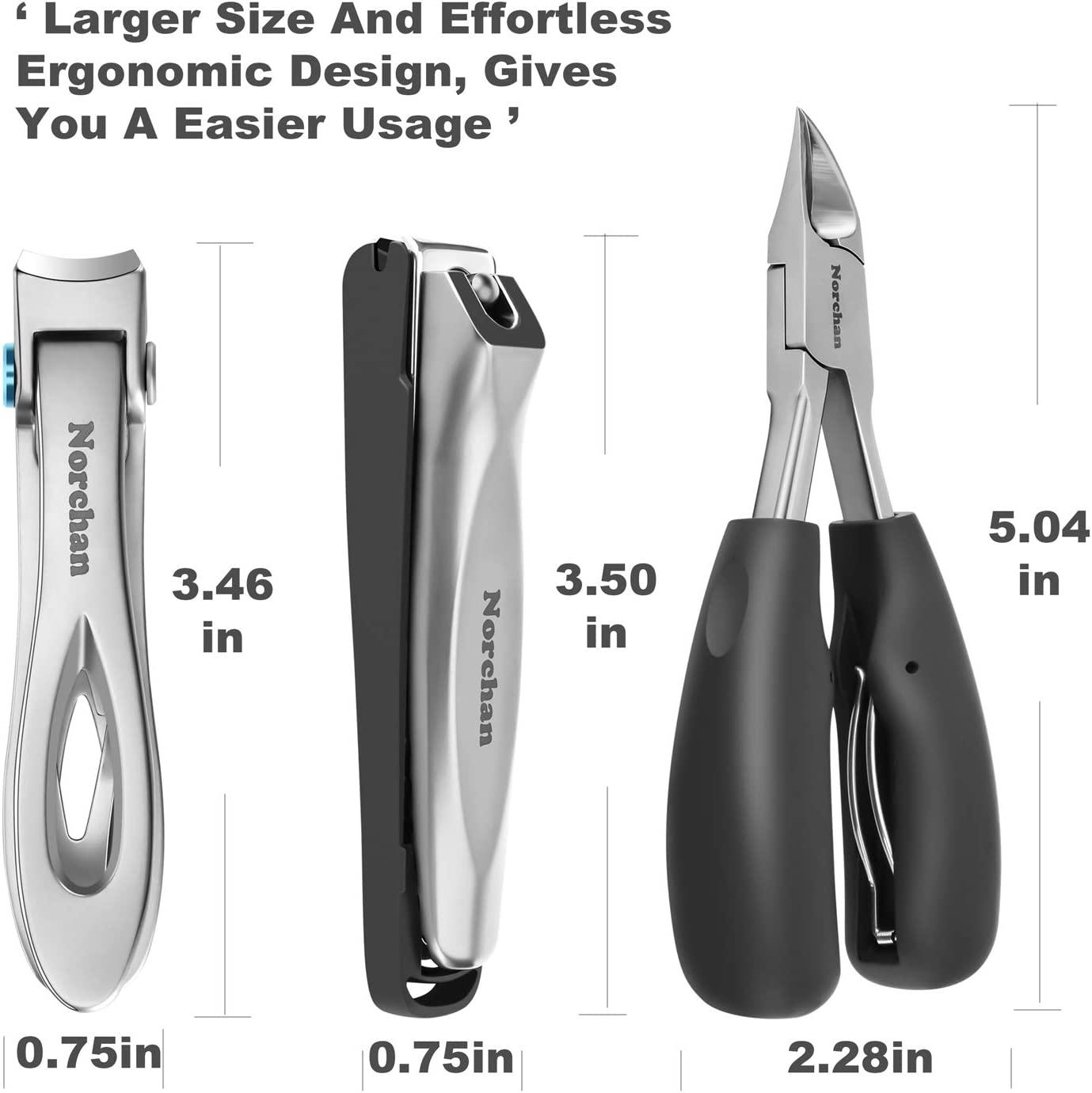 Norchan Large Nail Clippers Set, 5 Pcs Sharp Toenail and Fingernail Clippers  for Men and Women ( Premium, Big Size, Heavy-Duty Design )
