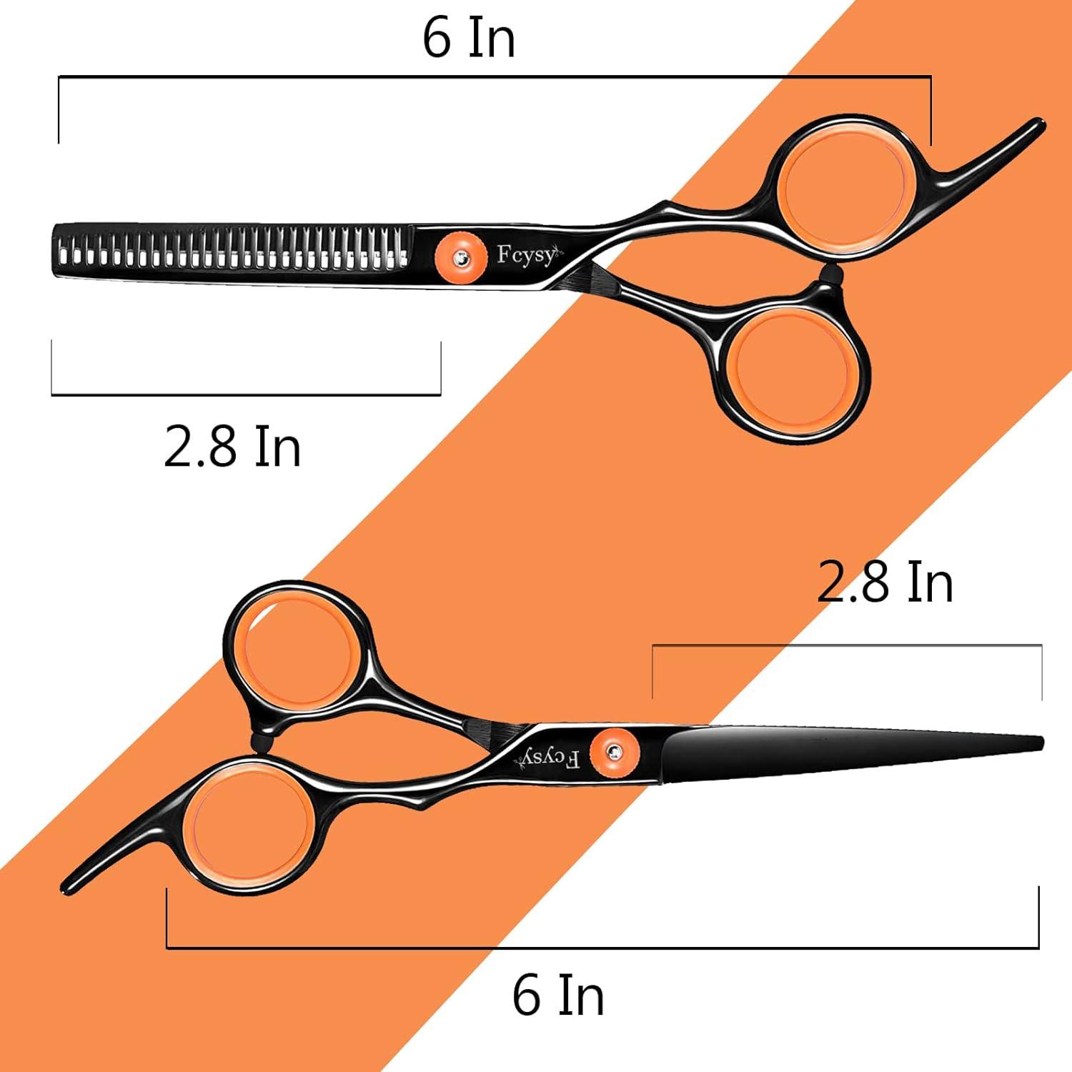 Professional Hairdressing Scissors Thinning Set 10pcs Orange