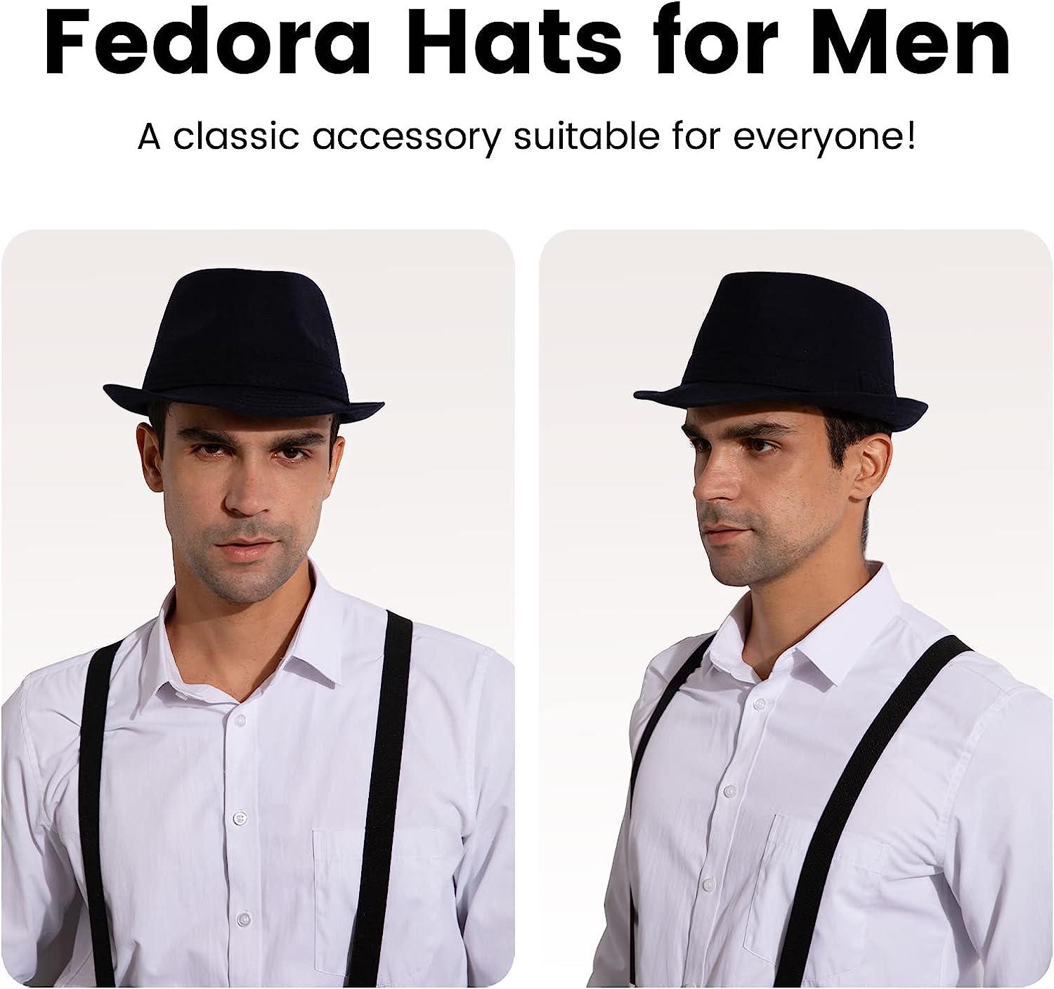 Mannen PU-leer Jazz Hoed Fedora Trilby Hoed Retro Korte Rand Heren Hoeden 55-60 Cm (Color : Black, Size : 59-60 Mannen PU-leer Jazz Hoed Fedora Trilby Hoed Retro Korte Rand Heren Hoeden 55-60 Cm (Color : Black, Size : 59-60