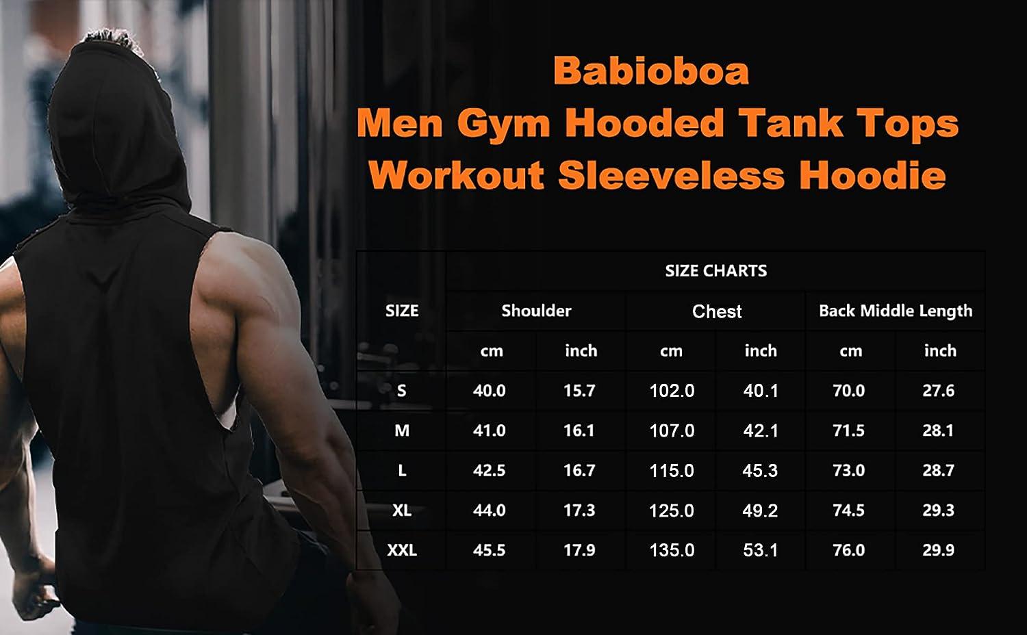 Babioboa Men's Workout Hooded Tank Tops Sports Training Sleeveless
