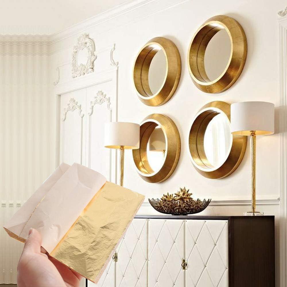 14cm Gold Leaf Sheets K Gold Foil Paper in Arts and Crafts Furniture Nail  Decoration Painting