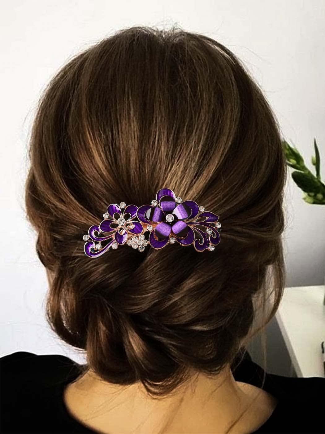 Rose Gold Crystal Bridal Hair Comb C Purple Buy Now with