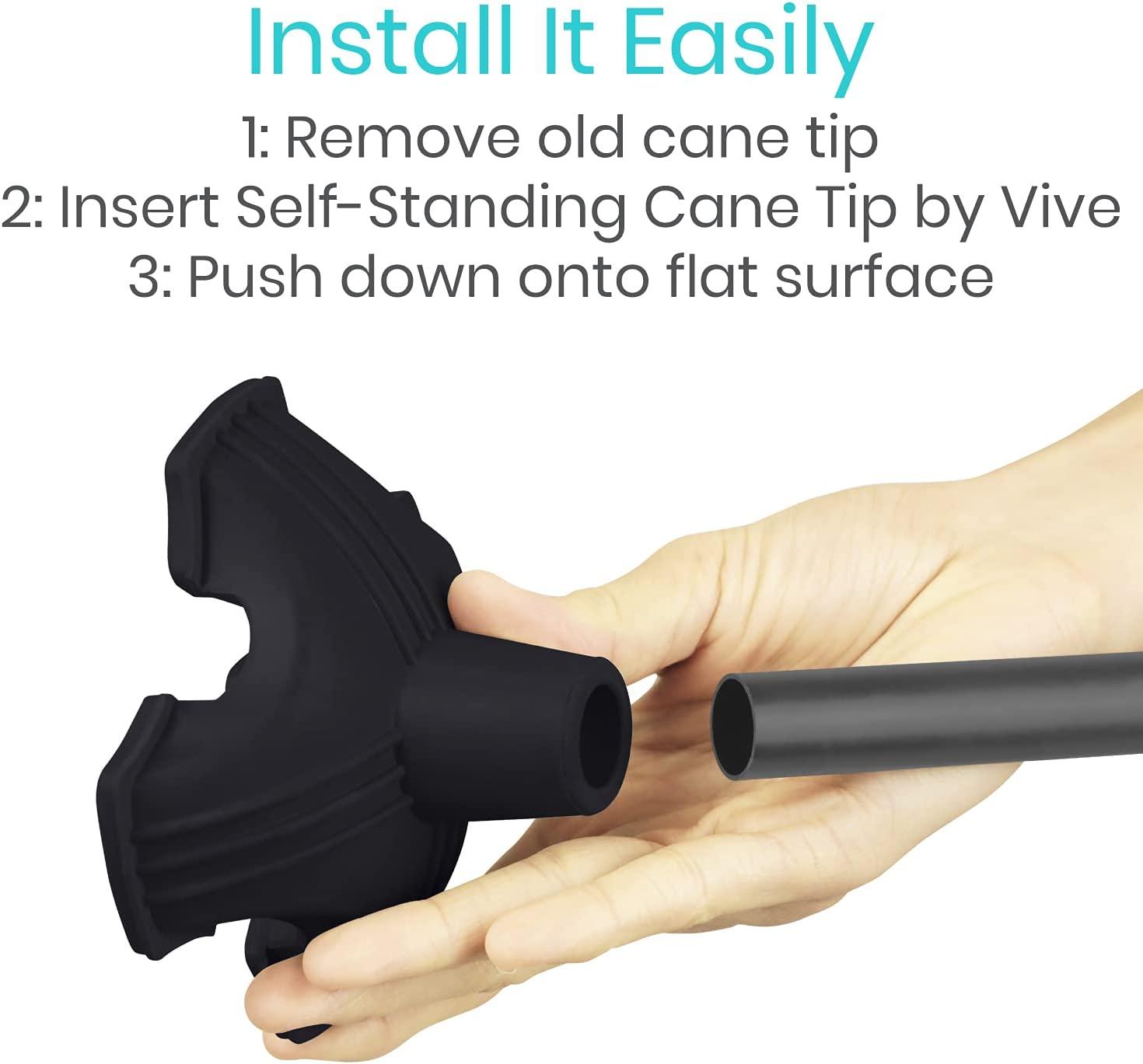 Vive Cane Tip Quad Rubber Replacement Foot Pad for Walking Canes