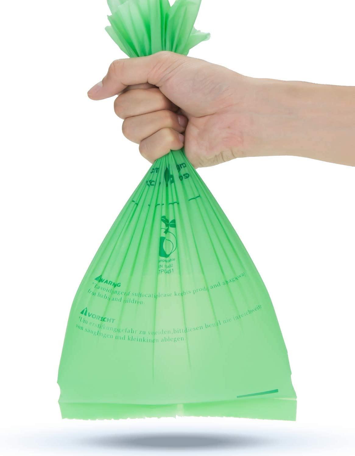 GREENER WALKER 25 Extra Thick Compostable Trash Bags, 1.6 Gallon