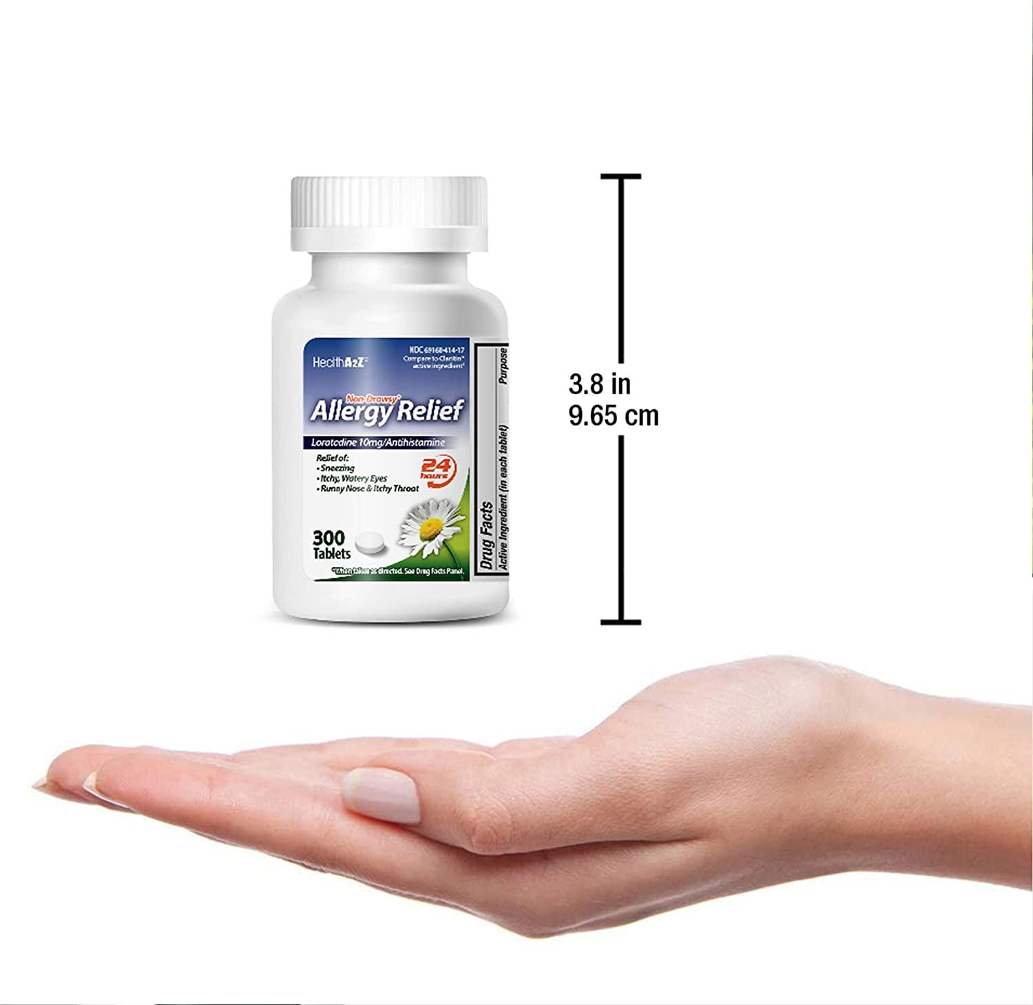 HealthA2Z Allergy Relief Loratadine Tablet 10mg 300 Count NonDrowsy
