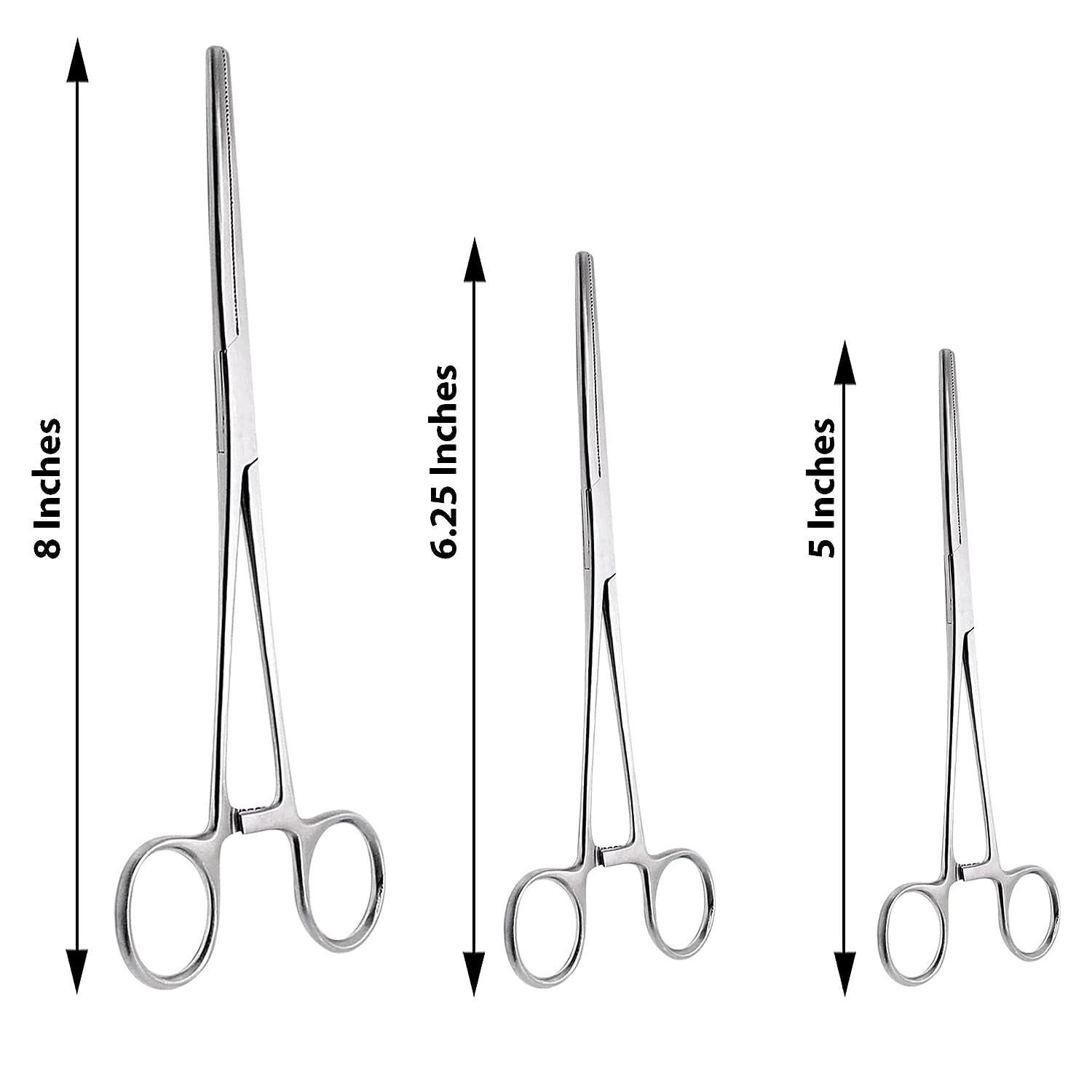 Ultimate Hemostat Set, 6 Piece Ideal for Hobby Tools, Electronics, Fishing  and Taxidermy (8, 6.25 and 5)