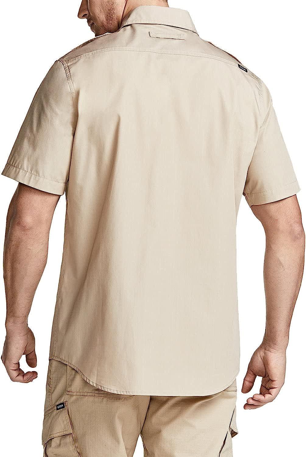 Men's Outdoor Tactical Long Sleeve Polo Shirts Quick Dry - Khaki / S