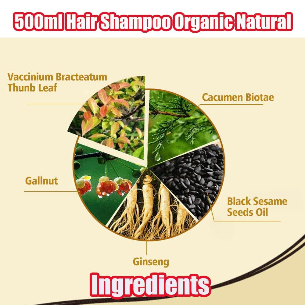 500ml Permanent Black Hair Shampoo Organic Natural Fast Hair Dye Plant