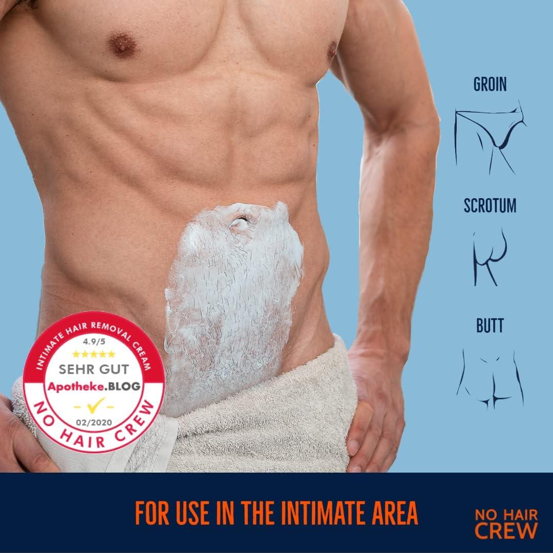 NO Hair Crew Intimate Hair Removal Cream for Men - Extra Gentle ...
