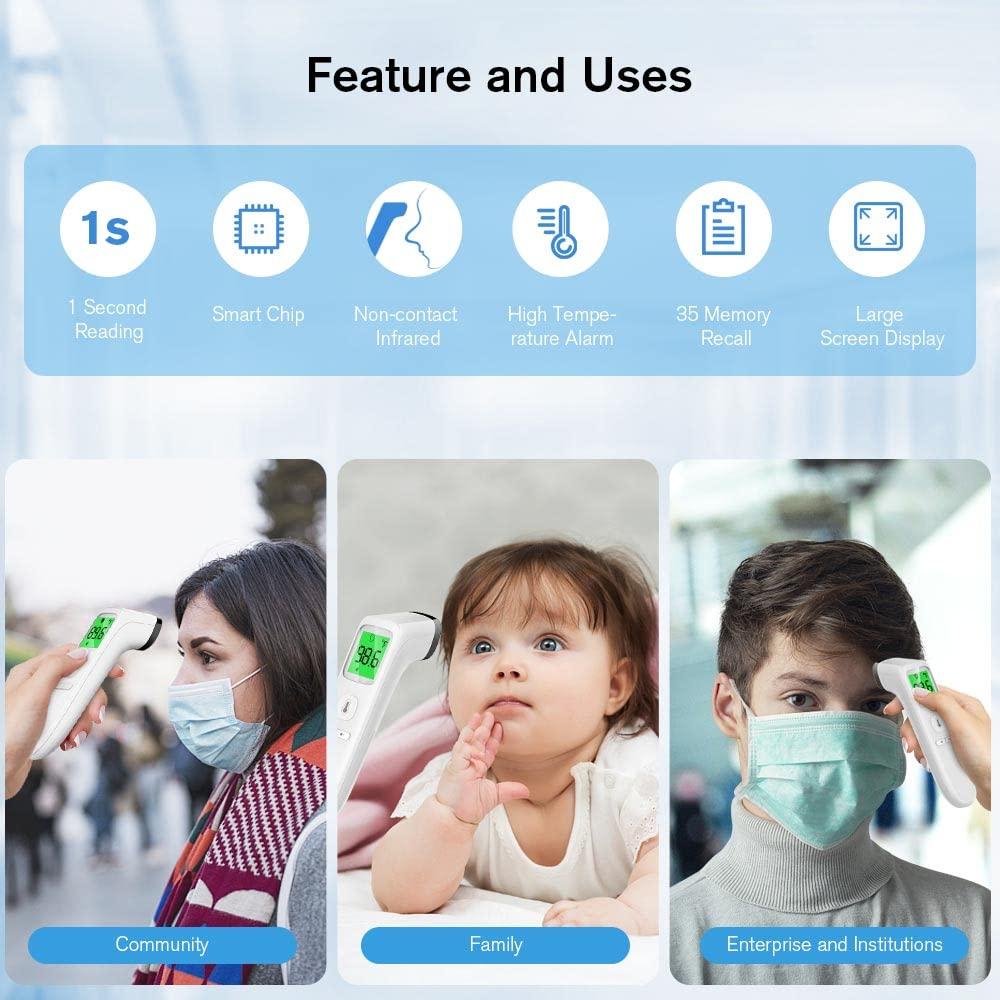 GoodBaby Touchless Forehead Thermometer Fever Alarm & Memory Function