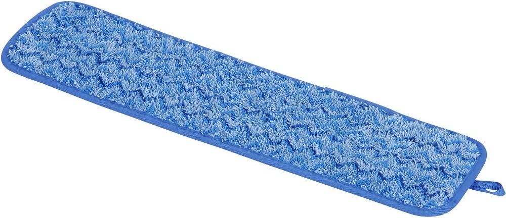 Rubbermaid Commercial Products HYGEN Microfiber Room Mop Pad, 18-Inch,  Blue, Single-Sided, Damp Mop Head for Heavy-Duty Cleaning on