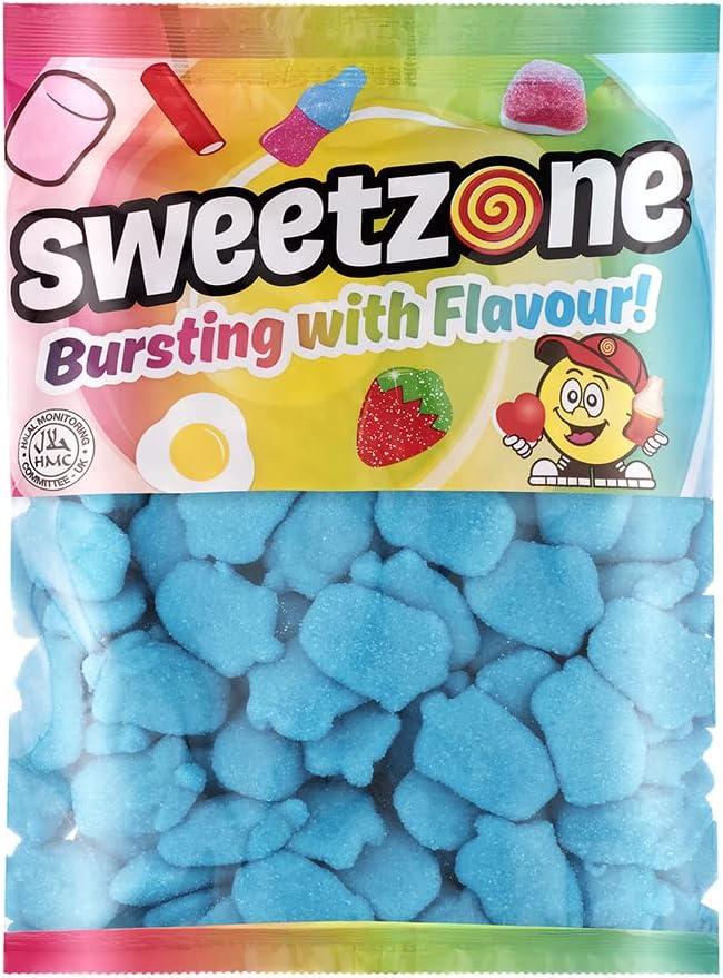 Foam Blue Raspberry Sweets - Sugar Coated Blue Raspberry foams 1kg Bag ...