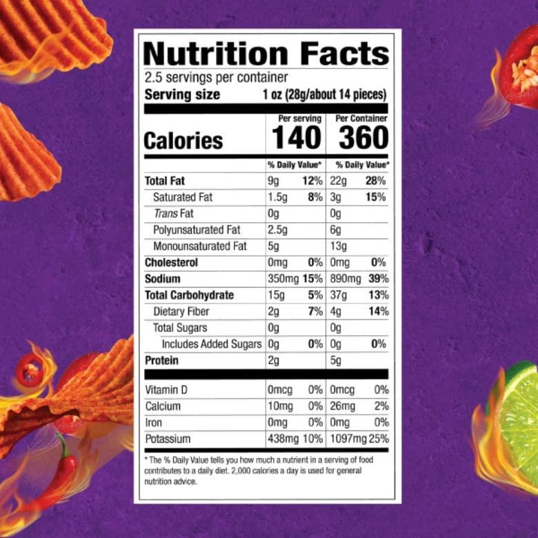 TAKIS Waves Fuego Wavy Potato Chips Bag of 2.5 ounces