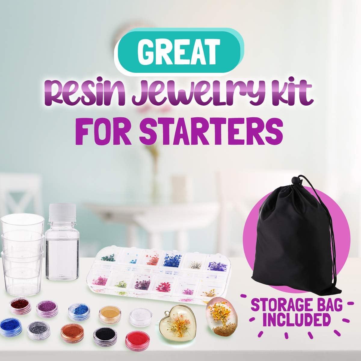 Epoxy Resin Kit for Beginners,Jewelry Making Starter Kit with silicone  Molds