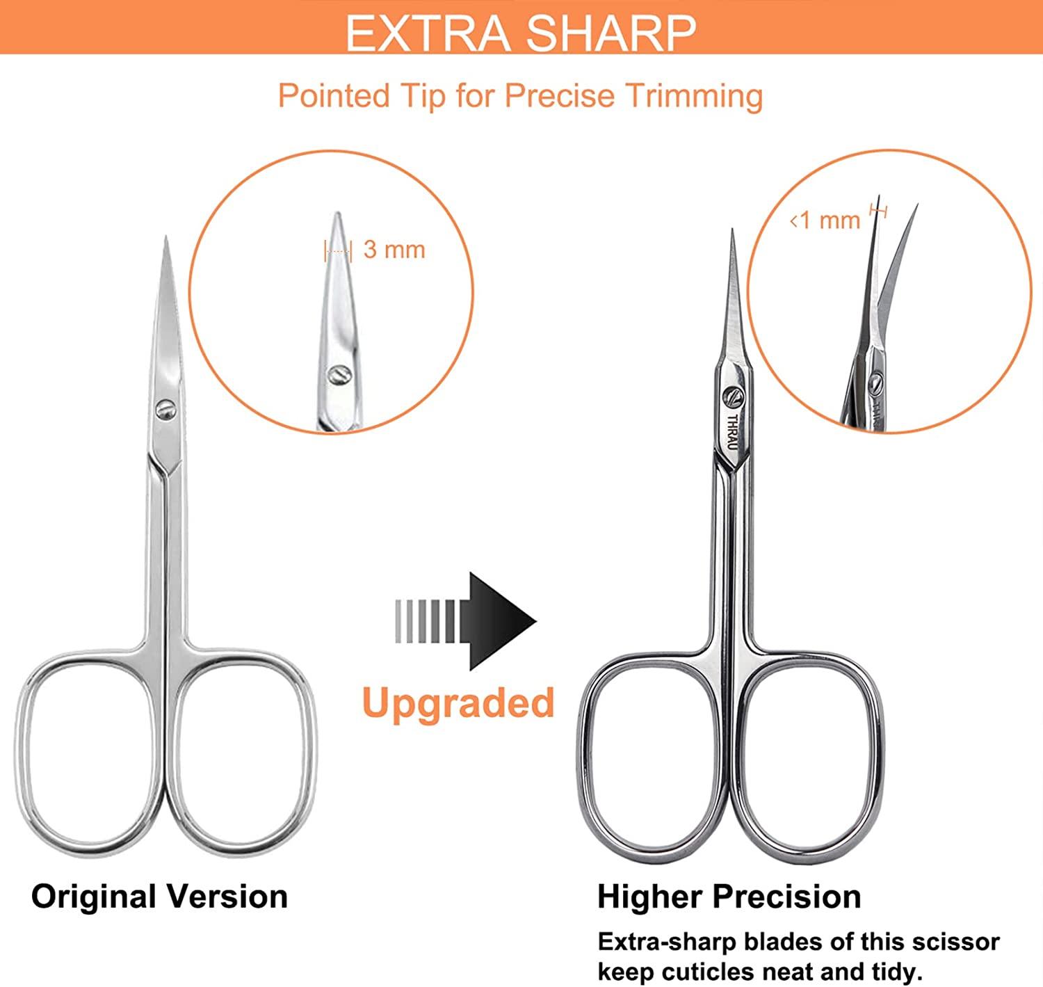 THRAU Cuticle Scissors Extra Fine for Women and Men, Profession
