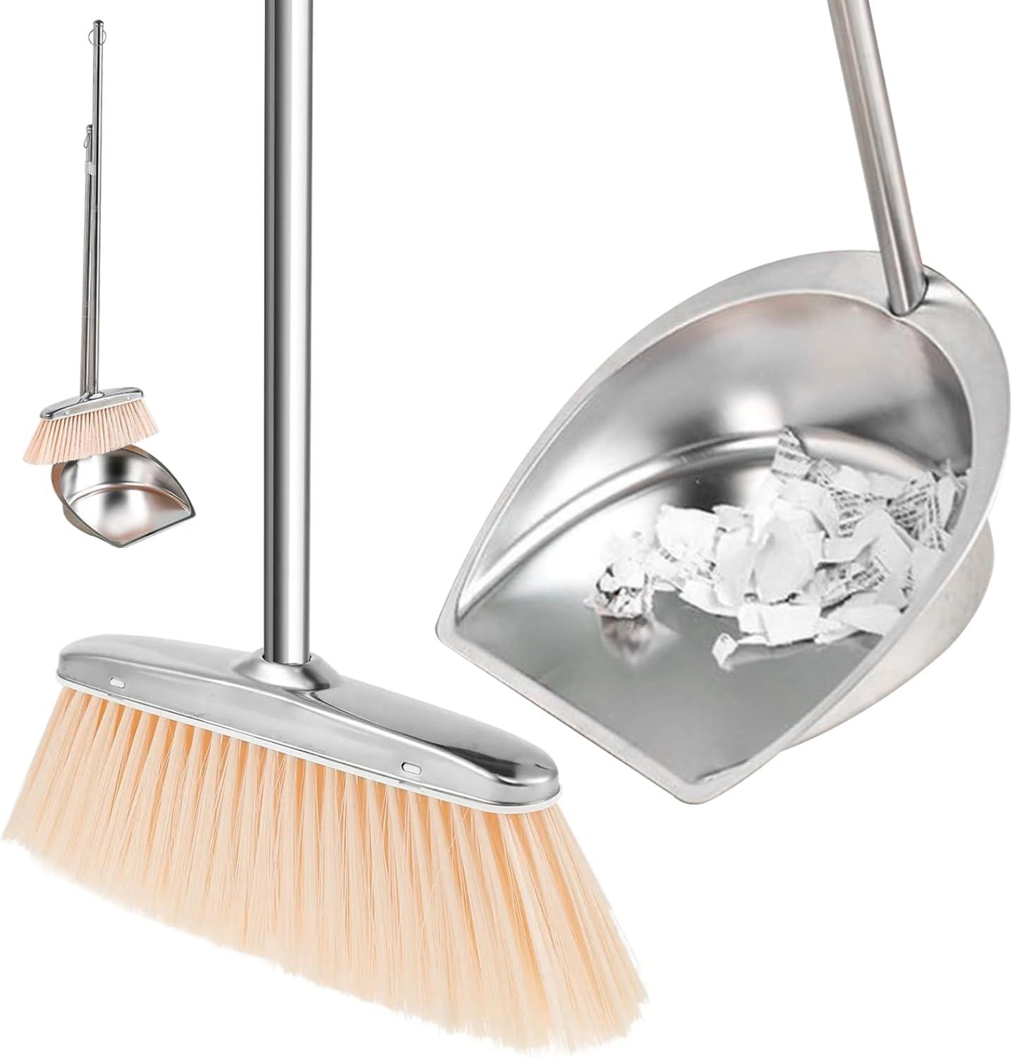 Broom And Dustpan Set With Long Handle Heavy Duty Stainless Steel Dustpan With Broom Upright Broom Dustpan Combo Shopsbc8454 I.40199556 - View #3