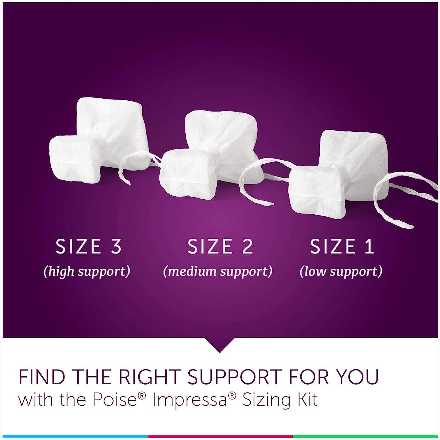 Poise Impressa Incontinence Bladder Supports Sizing Kit 3 Count