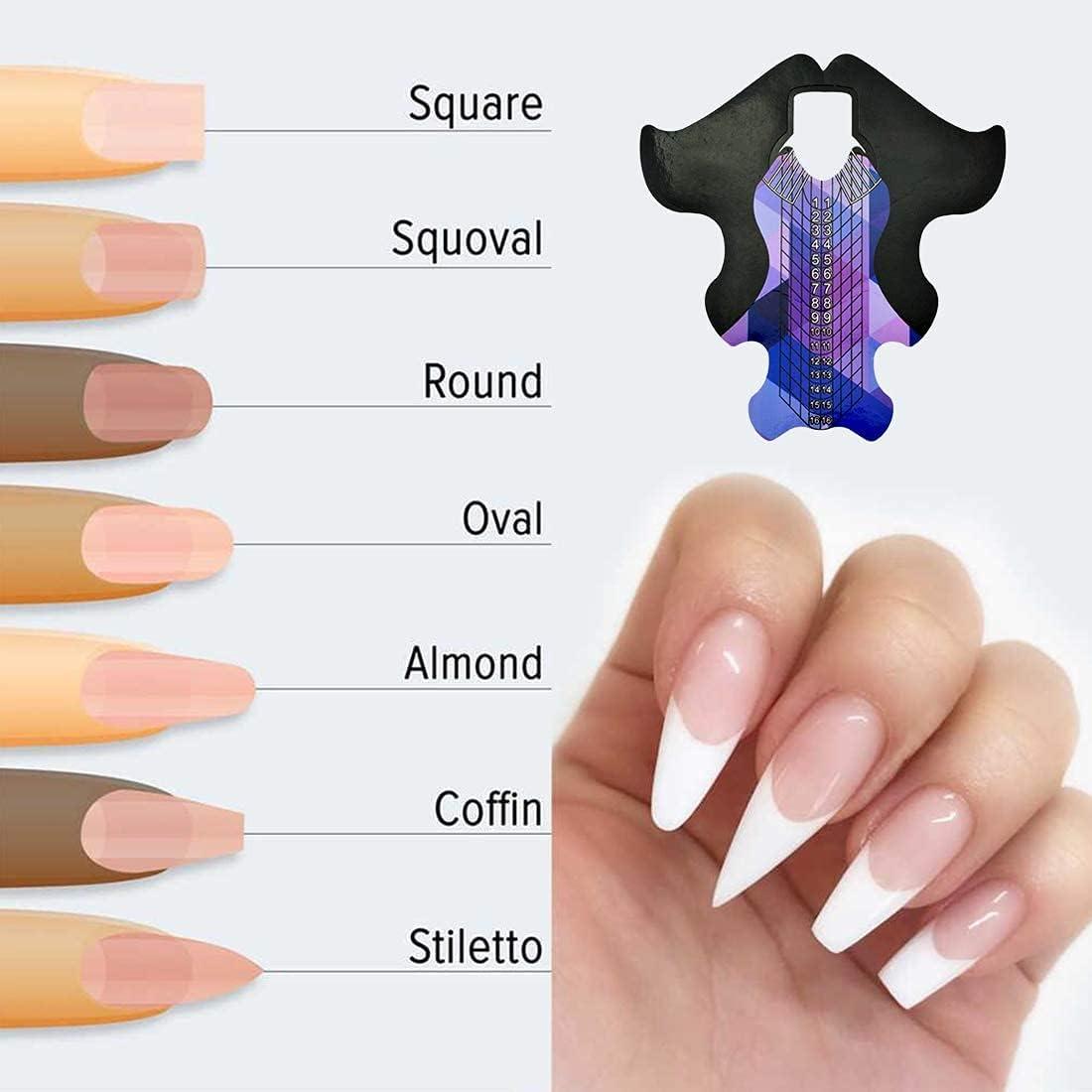 Amazon.com: 120Pcs Dual Nail Forms Set Full Cover Nail Extension Tips  Coffin Almond False Nail Tips Acrylic Nail System Dual Forms With Silicone  French Forma Stickers French Guides Nail Tools : Beauty