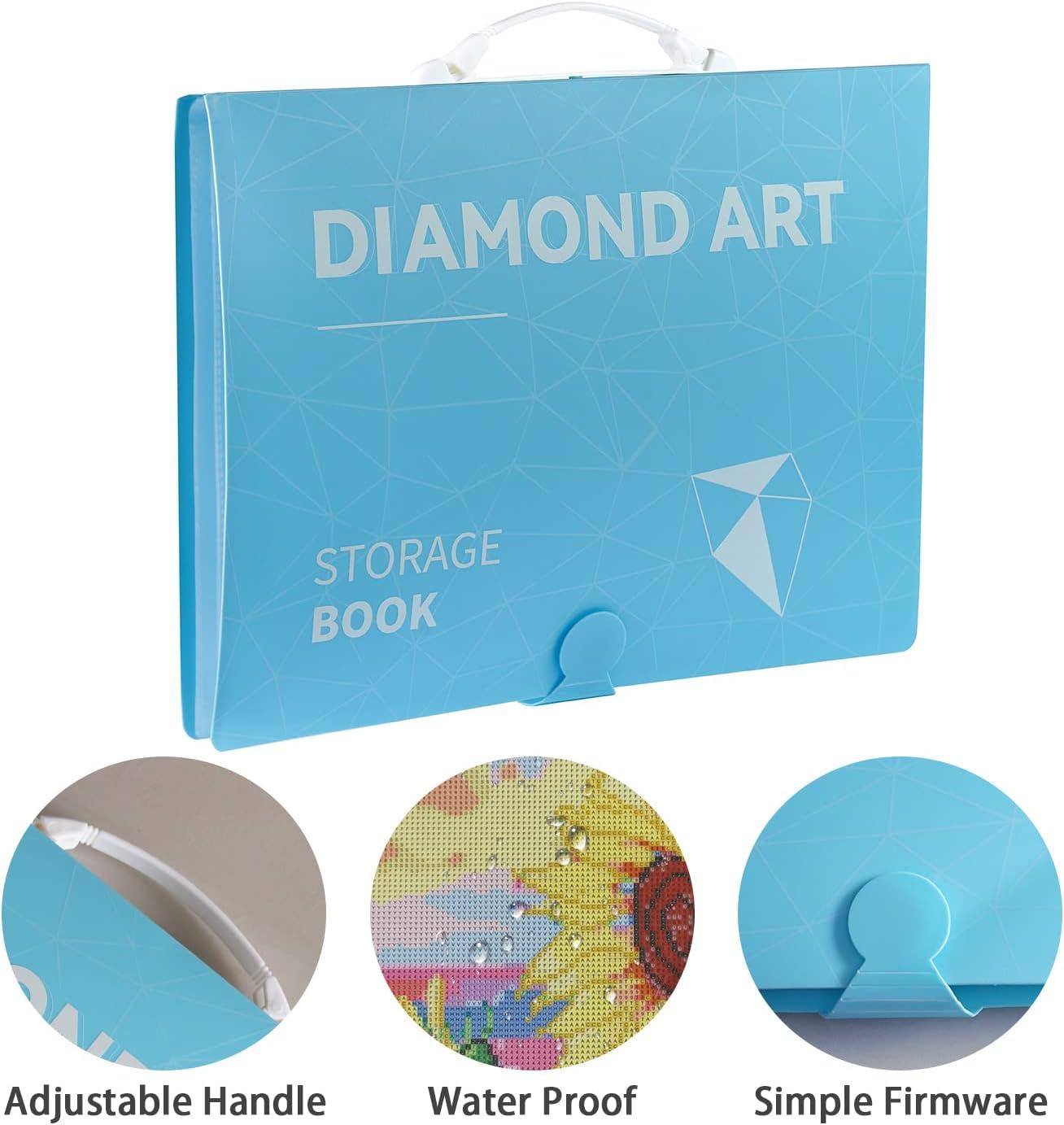 TTPOLONG A3 Diamond Painting Storage Book, Diamond Art Portfolio Book 30  Pags Clear Pockets Plastic Sleeves(16.8X12.5 Inch) Blue 17x12.5 Inch