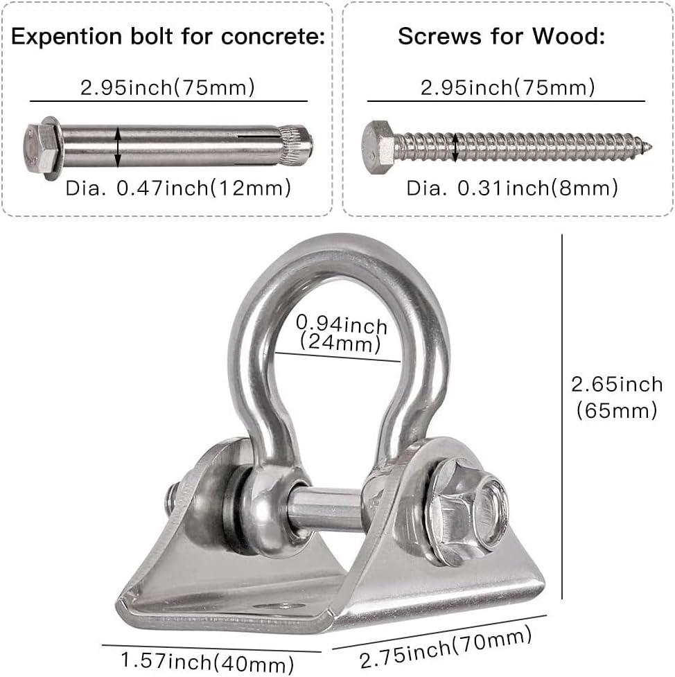 6 Bearing Swing Hangers - Heavy Duty 1500 Lb Capacity Rustproof For Yoga Hammocks & Porch Swings
